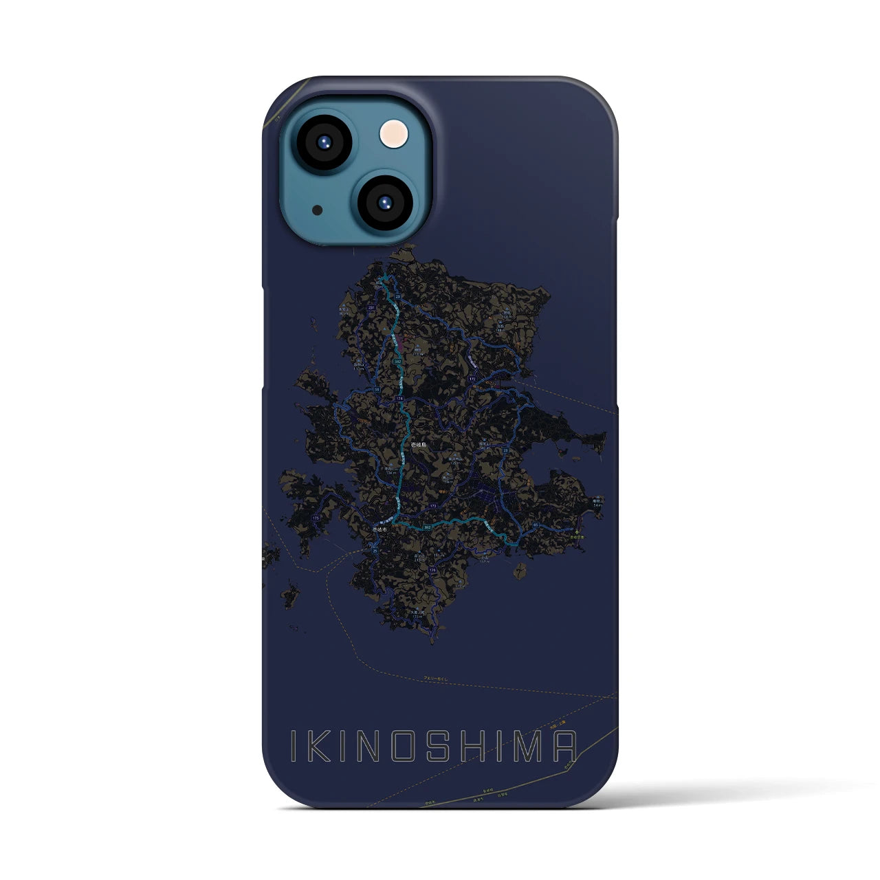 【壱岐島（長崎県）】地図柄iPhoneケース（バックカバータイプ）