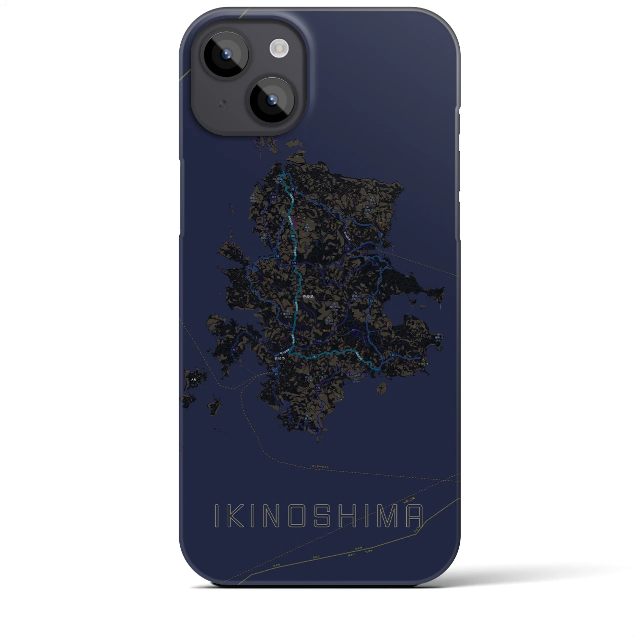 【壱岐島（長崎県）】地図柄iPhoneケース（バックカバータイプ）