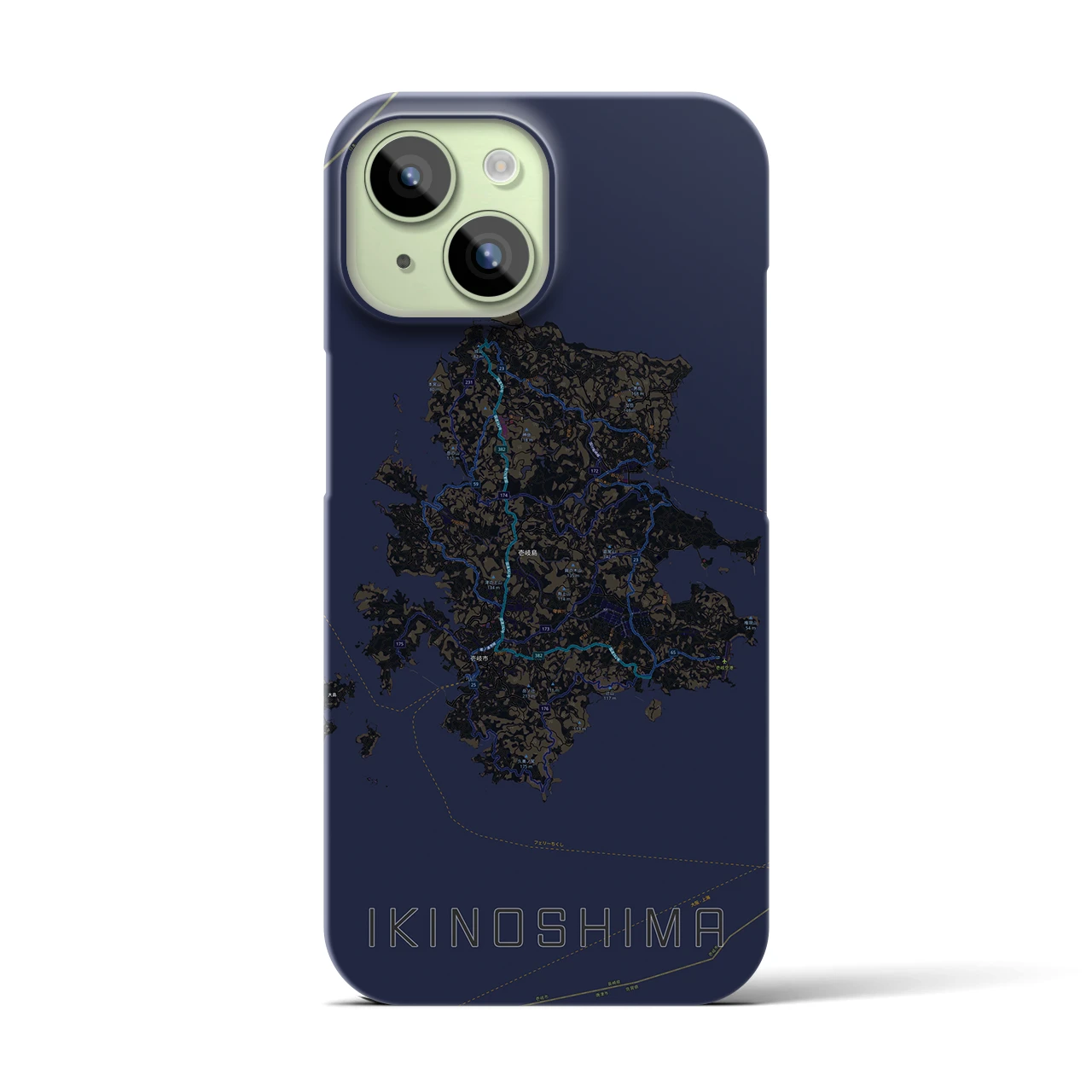 【壱岐島（長崎県）】地図柄iPhoneケース（バックカバータイプ）