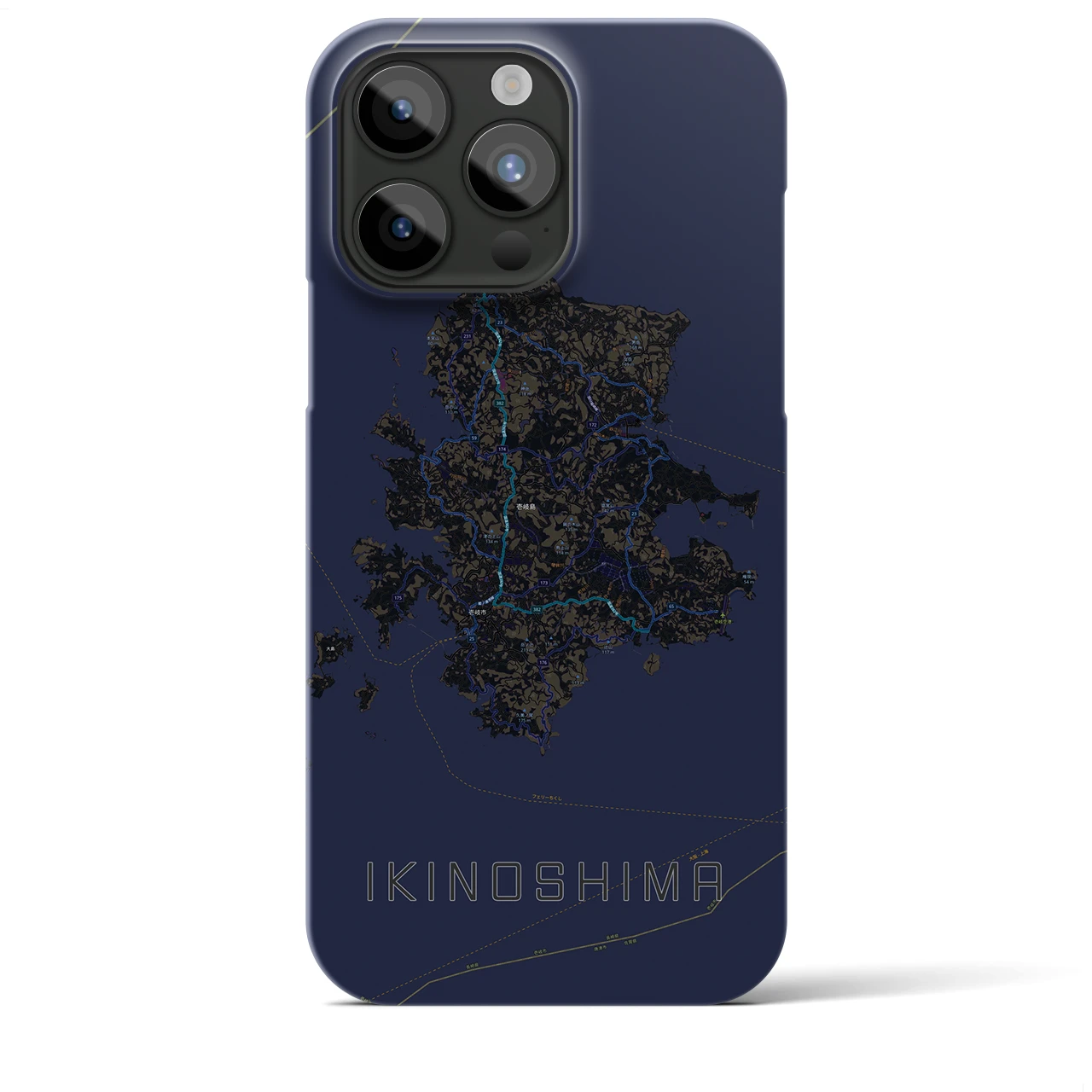 【壱岐島（長崎県）】地図柄iPhoneケース（バックカバータイプ）