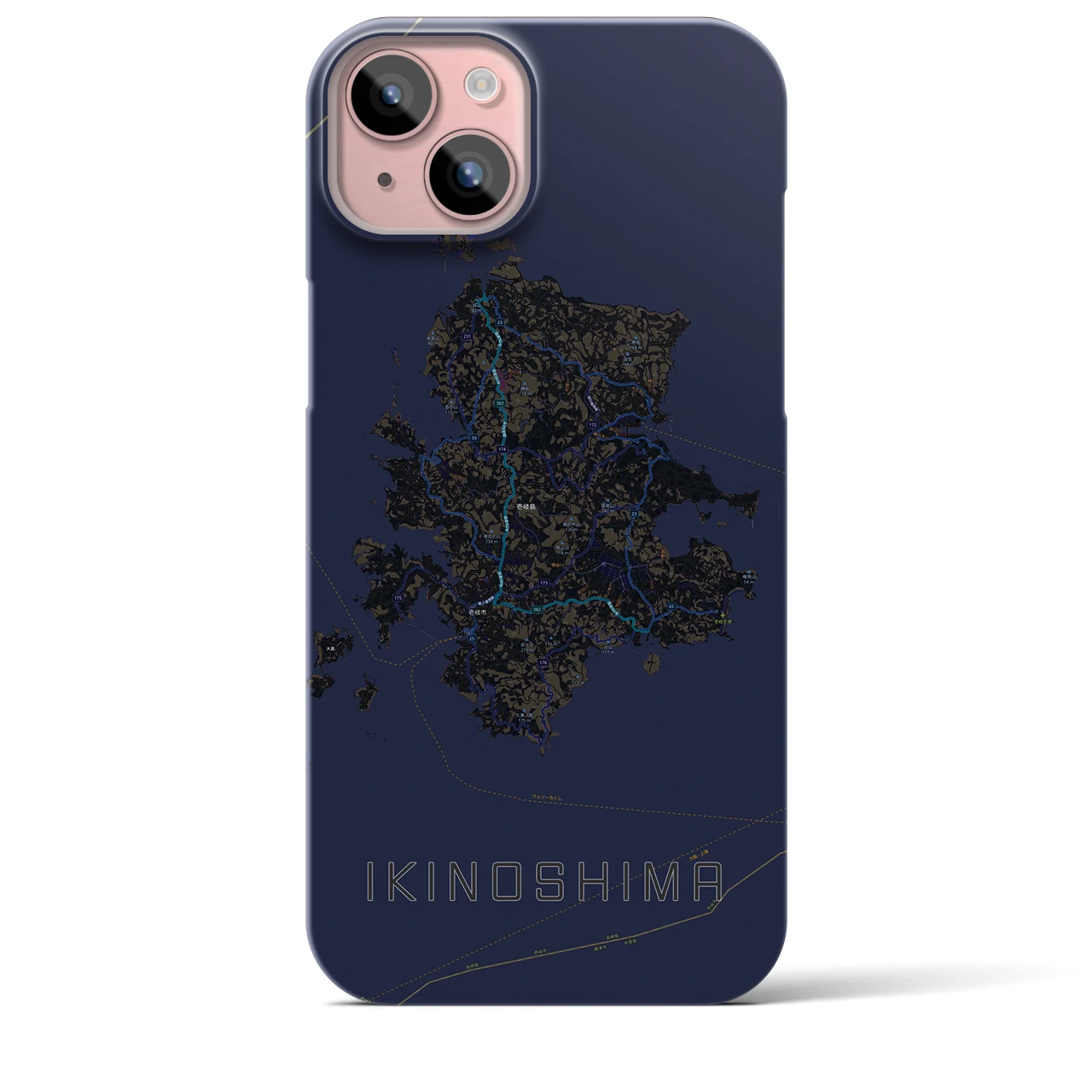 【壱岐島（長崎県）】地図柄iPhoneケース（バックカバータイプ）