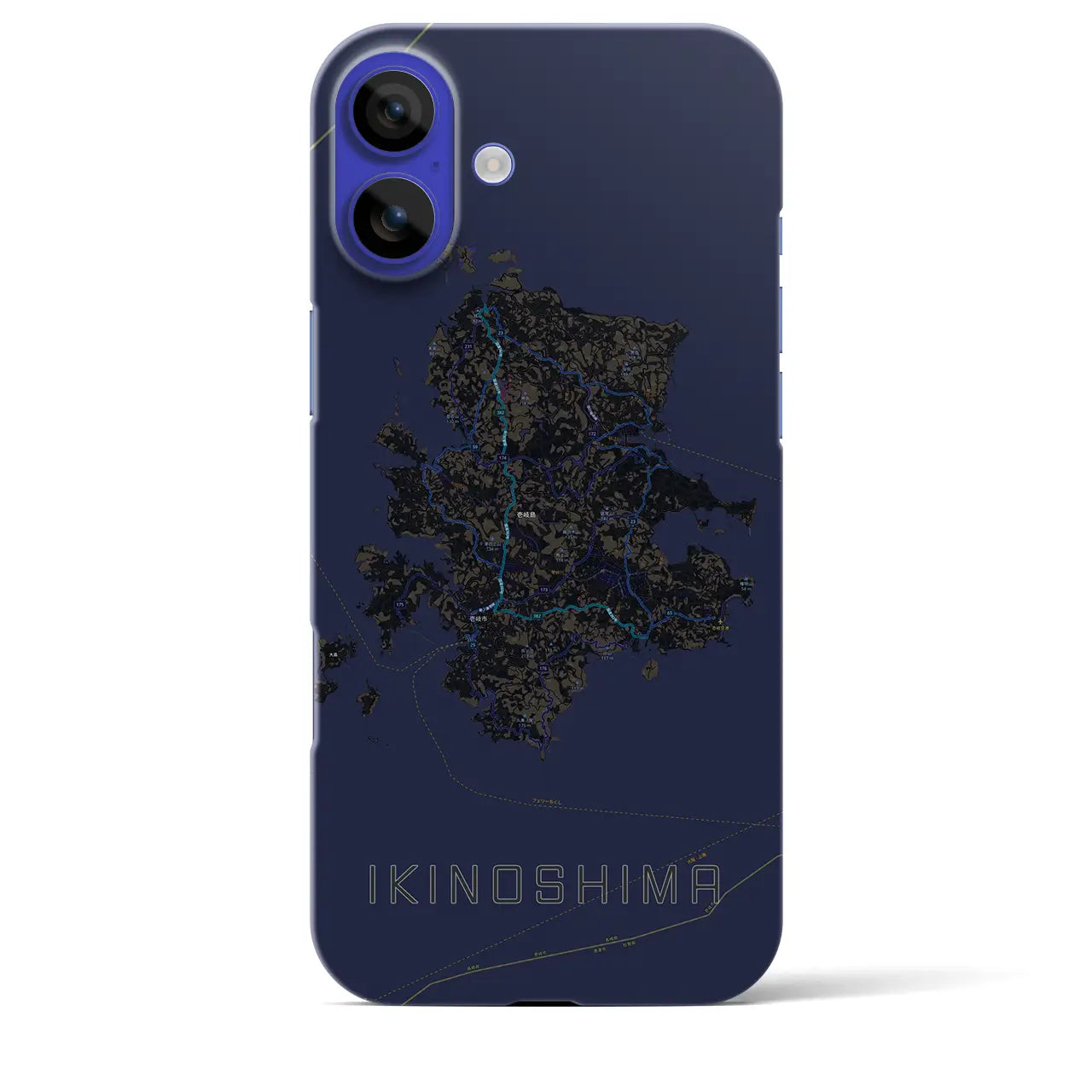 【壱岐島（長崎県）】地図柄iPhoneケース（バックカバータイプ）