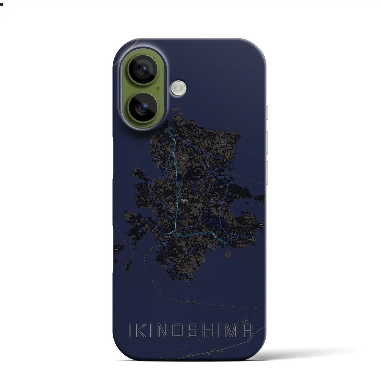 【壱岐島（長崎県）】地図柄iPhoneケース（バックカバータイプ）