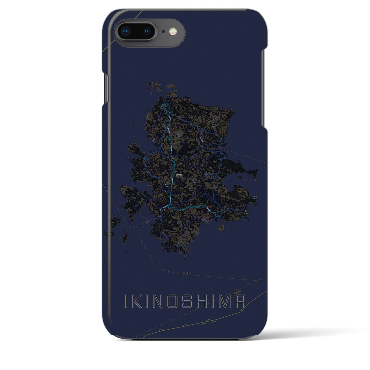【壱岐島（長崎県）】地図柄iPhoneケース（バックカバータイプ）