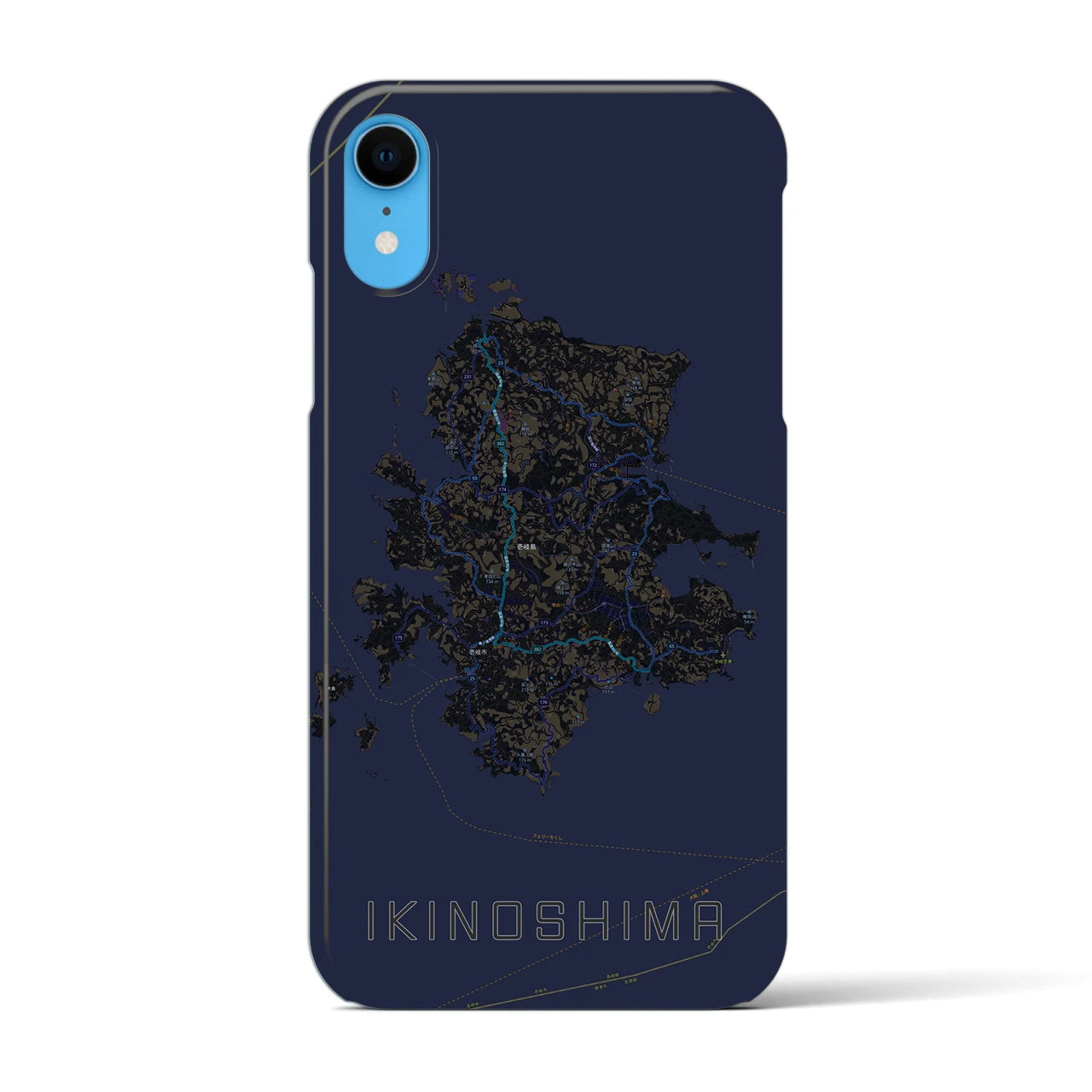【壱岐島（長崎県）】地図柄iPhoneケース（バックカバータイプ）