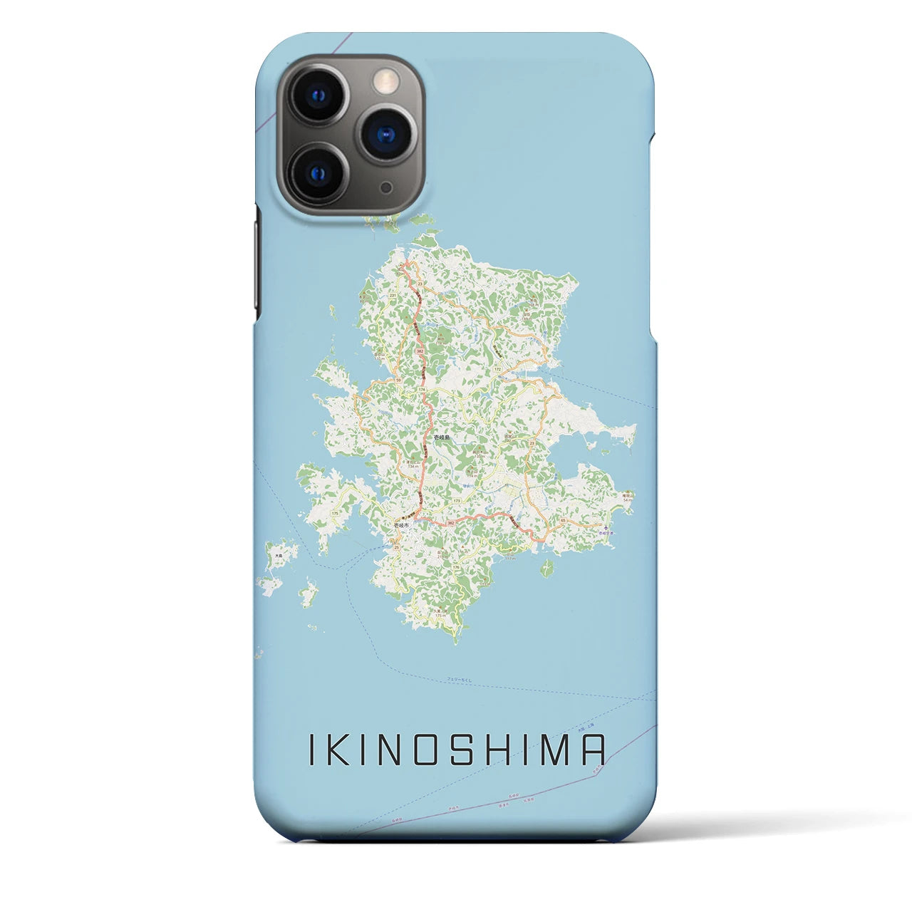 【壱岐島（長崎県）】地図柄iPhoneケース（バックカバータイプ）