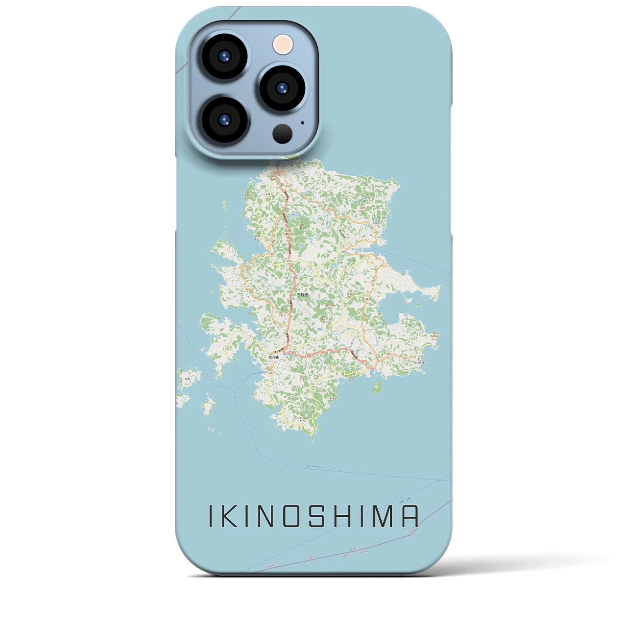 【壱岐島（長崎県）】地図柄iPhoneケース（バックカバータイプ）
