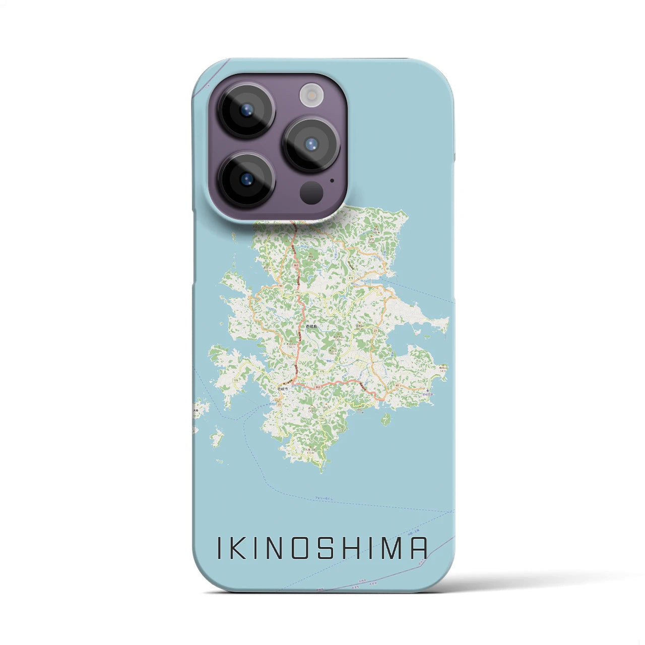 【壱岐島（長崎県）】地図柄iPhoneケース（バックカバータイプ）