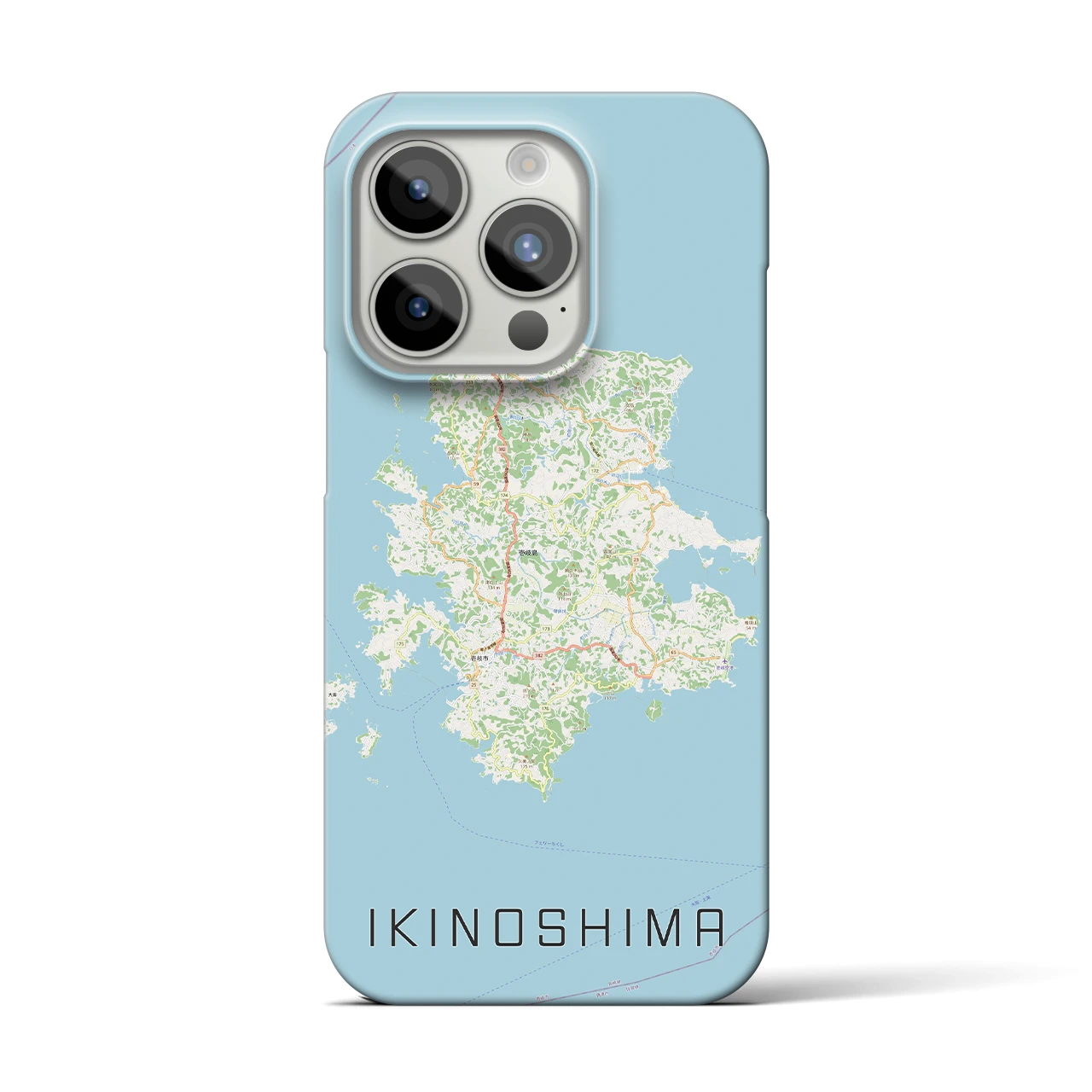 【壱岐島（長崎県）】地図柄iPhoneケース（バックカバータイプ）