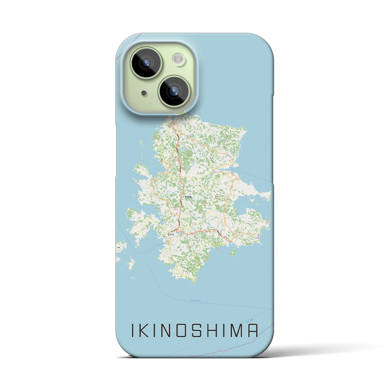 【壱岐島（長崎県）】地図柄iPhoneケース（バックカバータイプ）