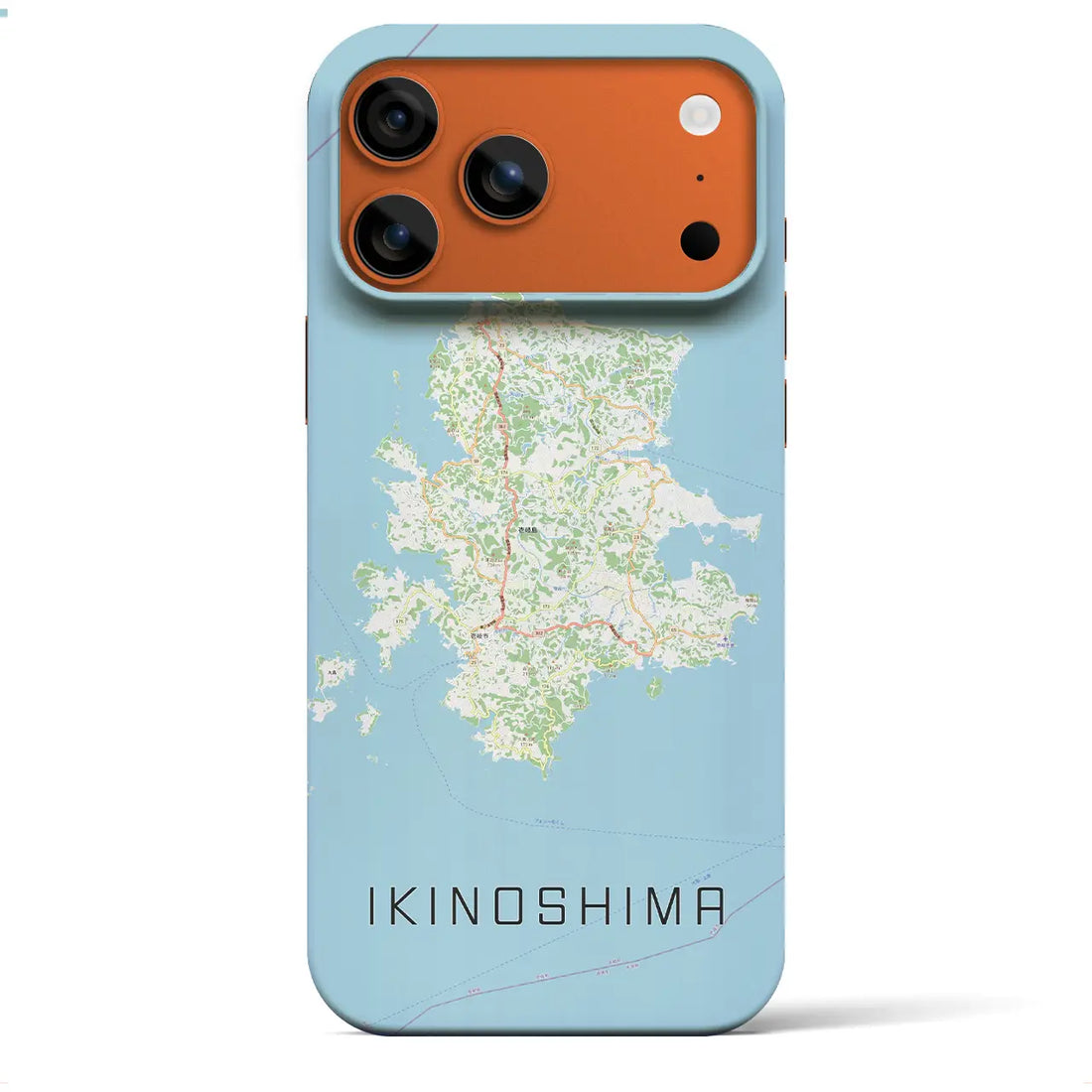 【壱岐島(長崎県)】地図柄iPhoneケース(バックカバータイプ)ブラック・iPhone 17 Pro Max 用