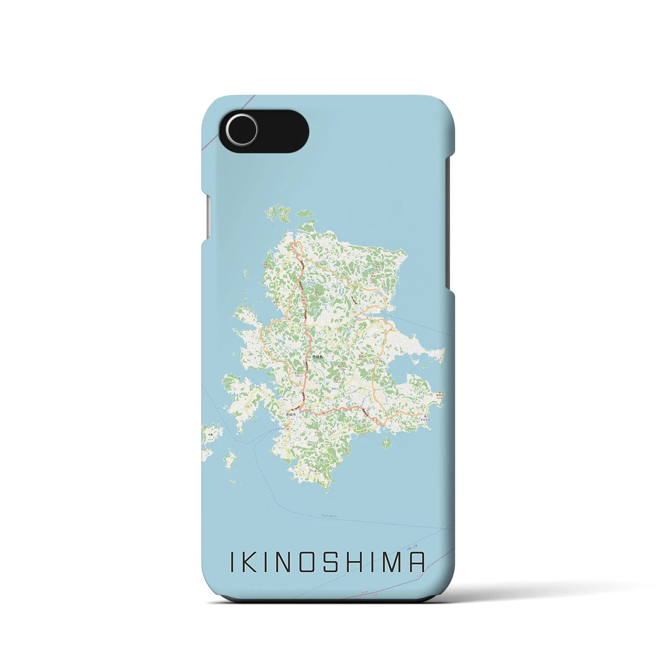 【壱岐島（長崎県）】地図柄iPhoneケース（バックカバータイプ）
