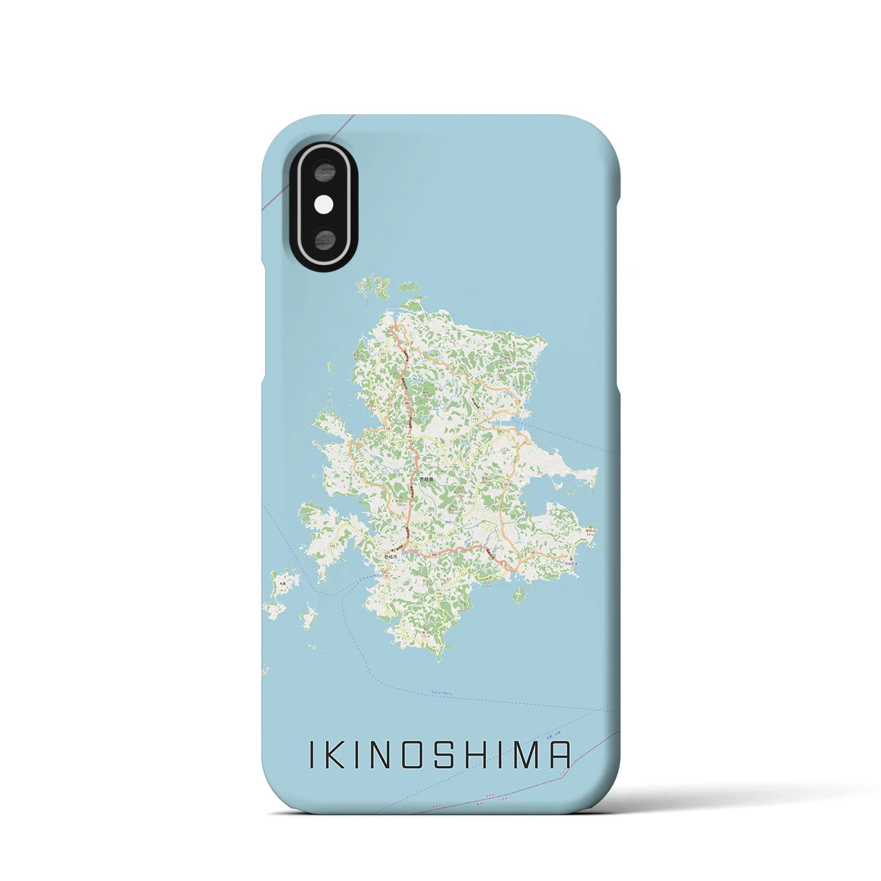 【壱岐島（長崎県）】地図柄iPhoneケース（バックカバータイプ）