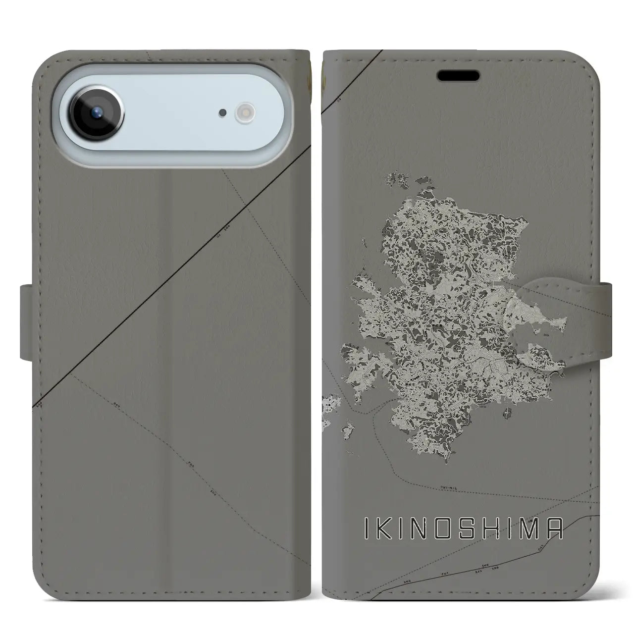【壱岐島（長崎県）】地図柄iPhoneケース（手帳タイプ）