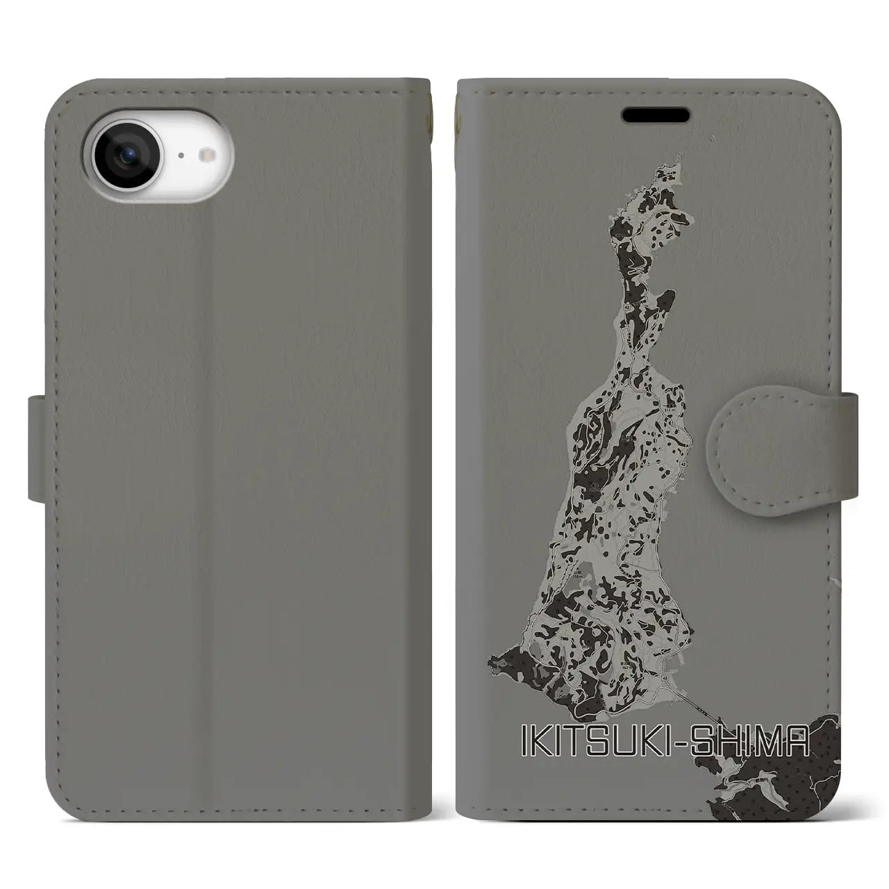 【生月島（長崎県）】地図柄iPhoneケース（手帳タイプ）