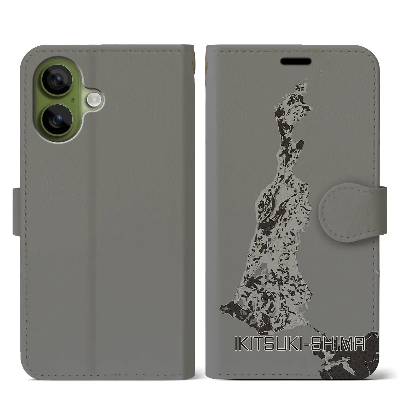 【生月島（長崎県）】地図柄iPhoneケース（手帳タイプ）