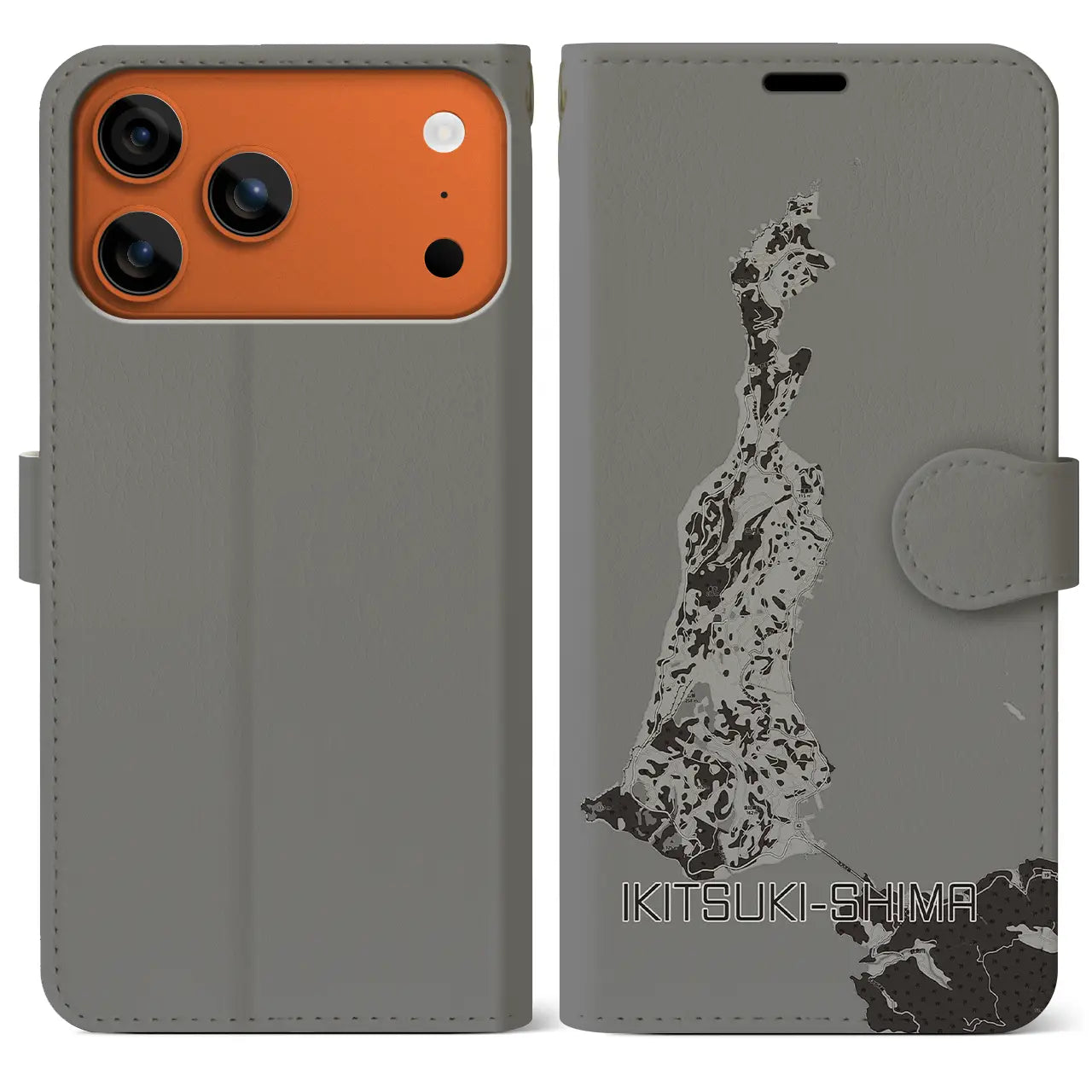 【生月島（長崎県）】地図柄iPhoneケース（手帳タイプ）