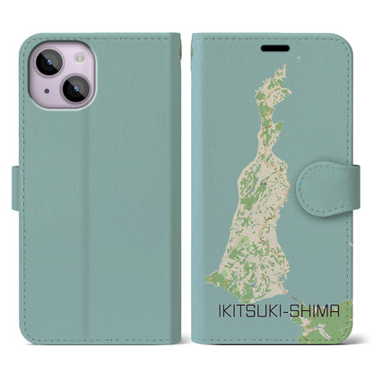 【生月島（長崎県）】地図柄iPhoneケース（手帳タイプ）ナチュラル・iPhone 14 用