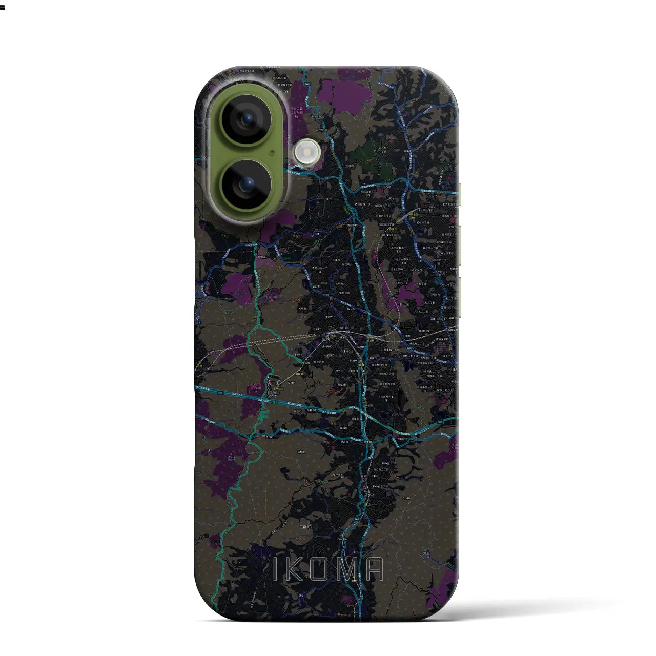 【生駒（奈良県）】地図柄iPhoneケース（バックカバータイプ）