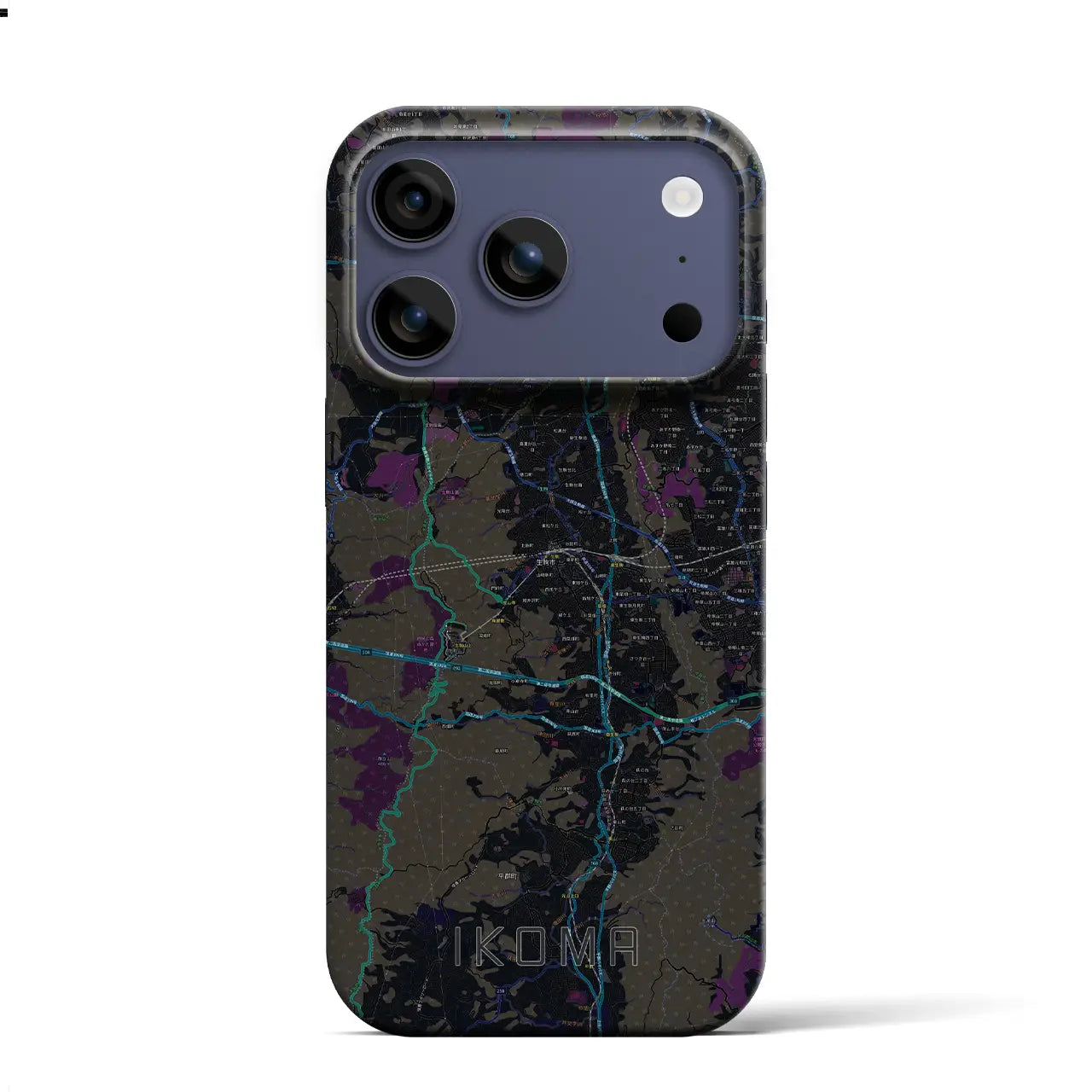 【生駒（奈良県）】地図柄iPhoneケース（バックカバータイプ）