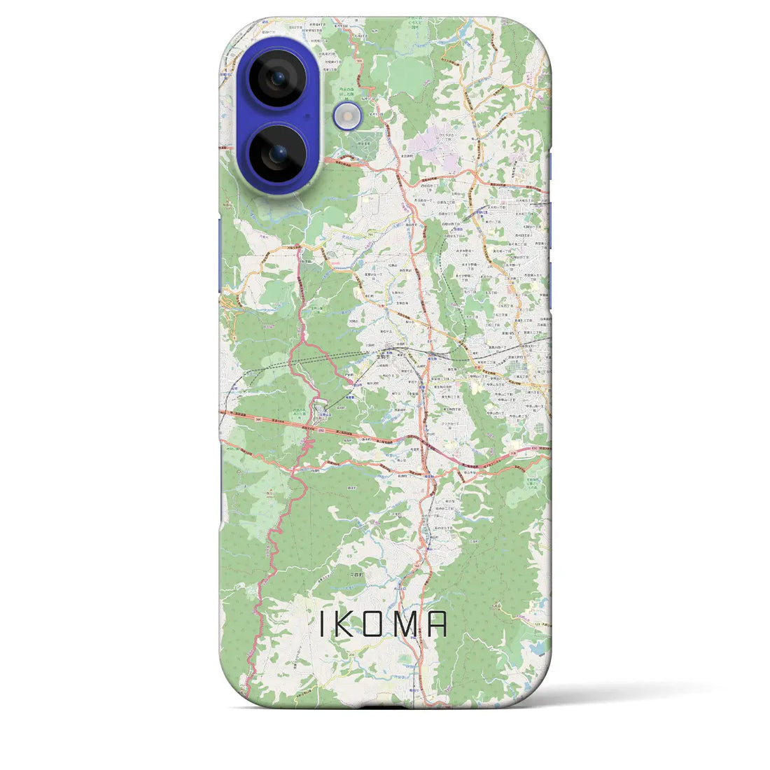 【生駒(奈良県)】地図柄iPhoneケース(バックカバータイプ)ナチュラル・iPhone 16 Pro Max 用