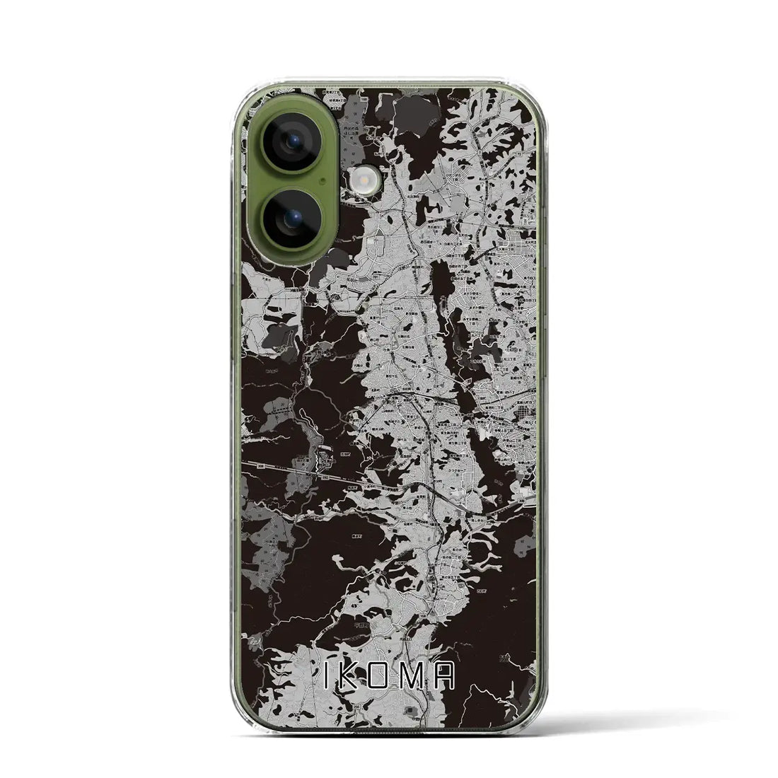 【生駒（奈良県）】地図柄iPhoneケース（クリアタイプ）モノトーン・iPhone 17 Pro Max 用