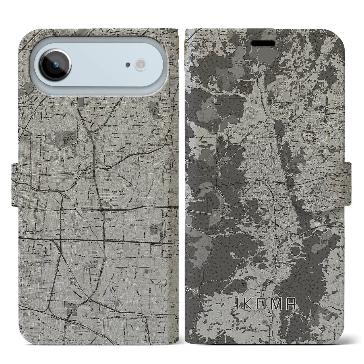 【生駒（奈良県）】地図柄iPhoneケース（手帳タイプ）