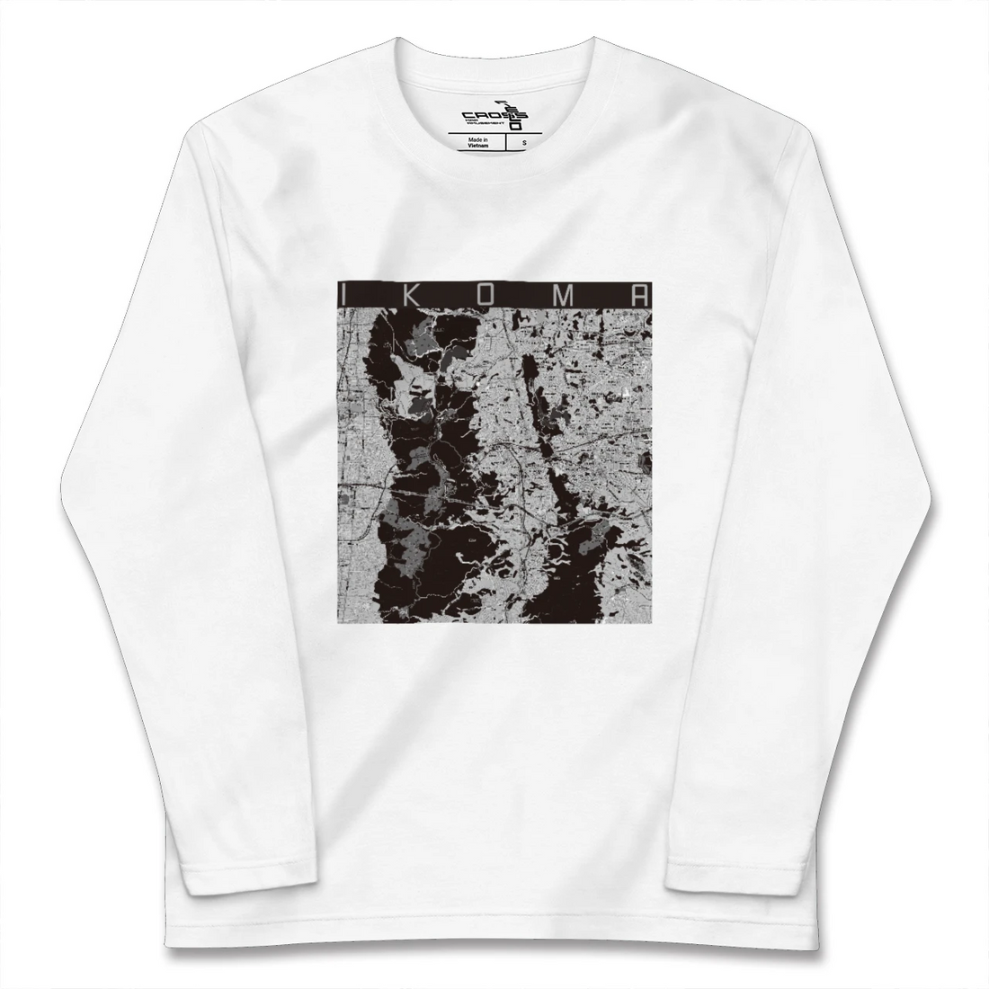 【生駒(奈良県)】地図柄ロングスリーブTシャツ