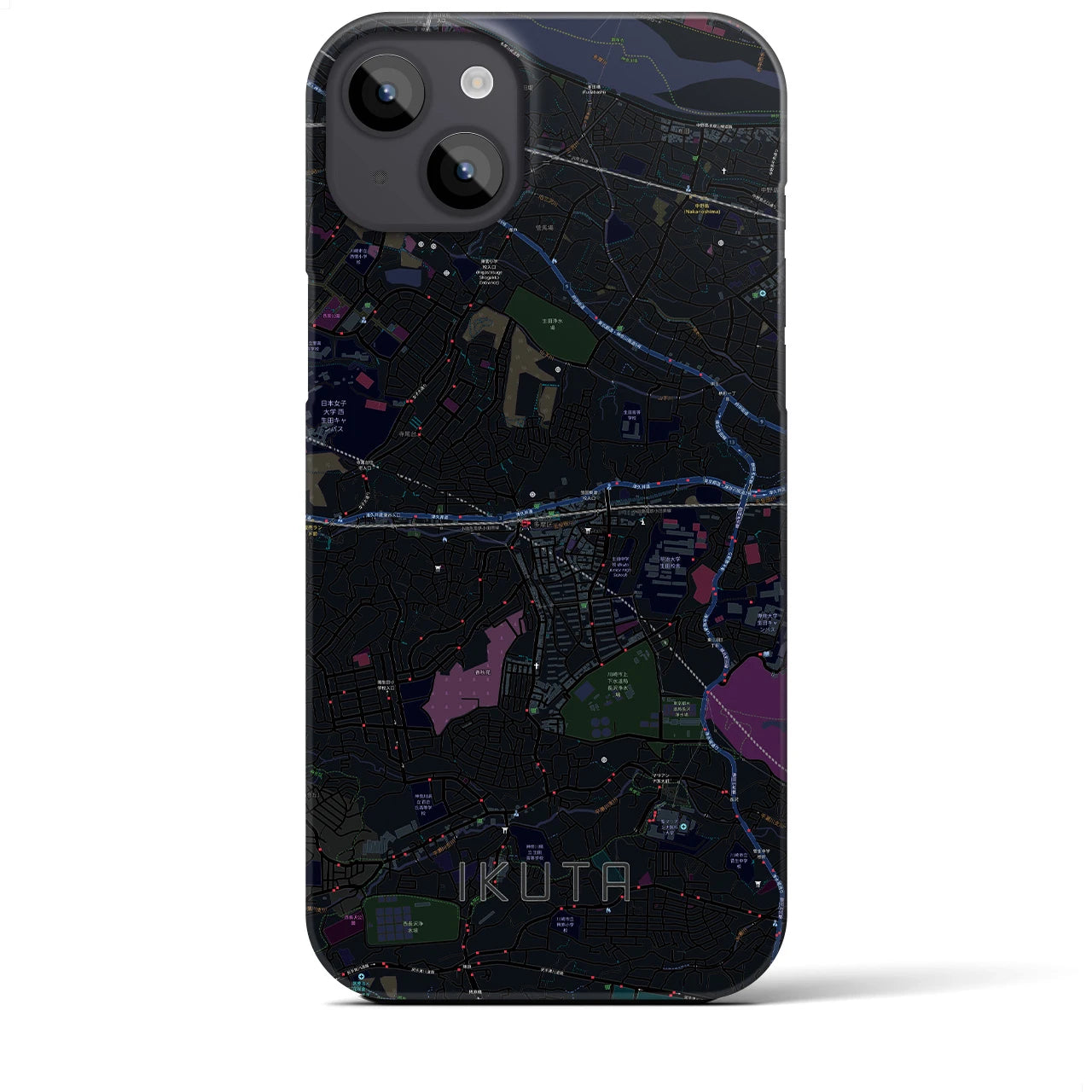 【生田（神奈川県）】地図柄iPhoneケース（バックカバータイプ）