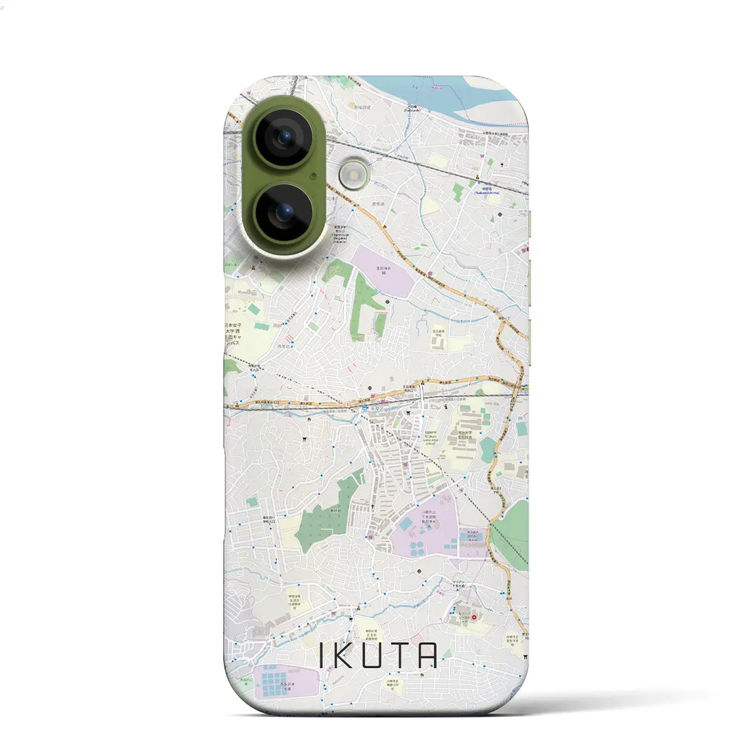 【生田（神奈川県）】地図柄iPhoneケース（バックカバータイプ）ナチュラル・iPhone 17 Pro Max 用