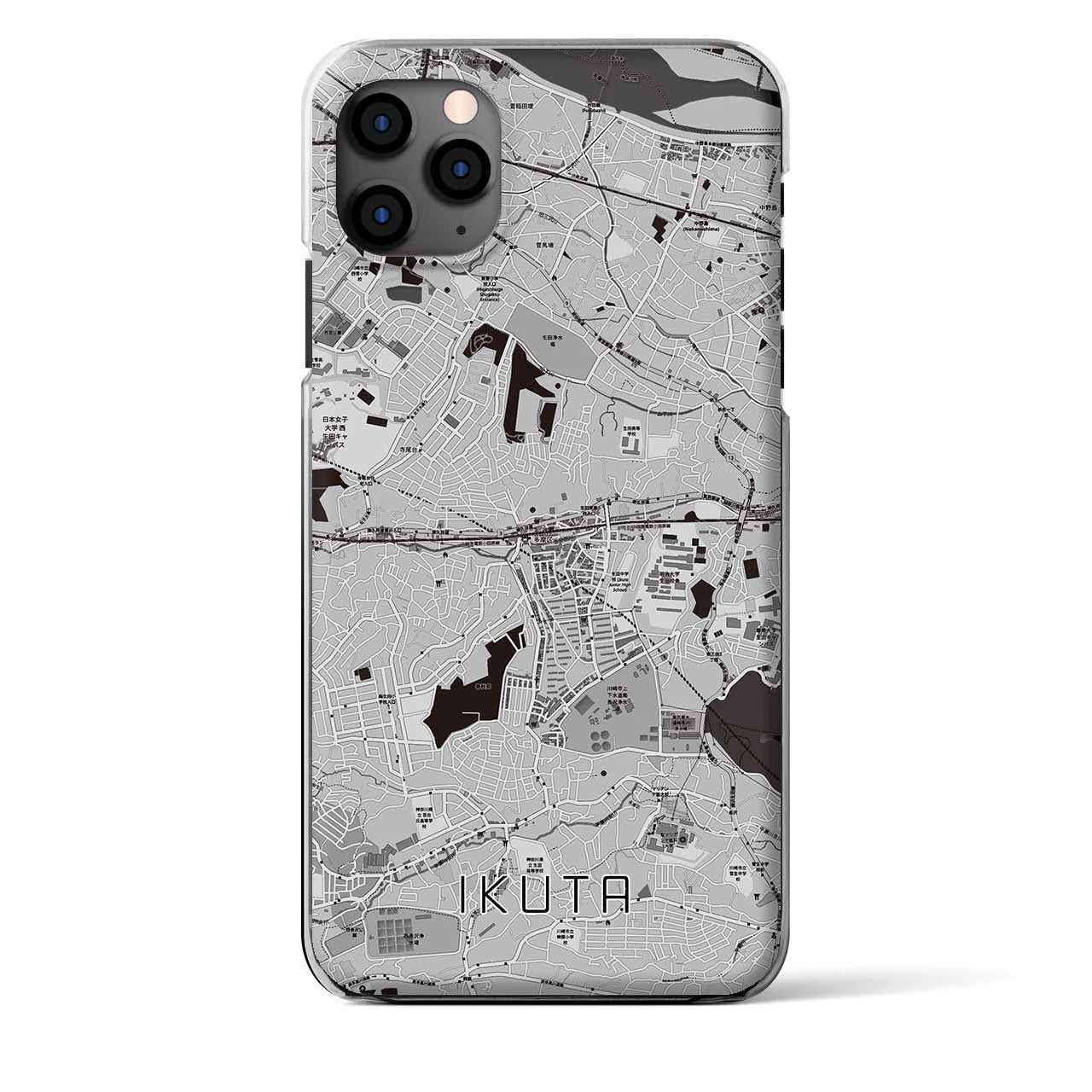 【生田（神奈川県）】地図柄iPhoneケース（クリアタイプ）