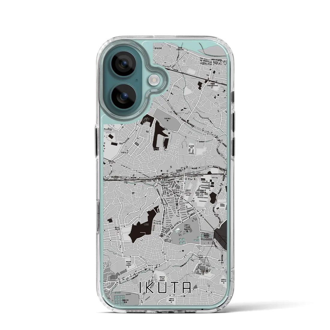 【生田（神奈川県）】地図柄iPhoneケース（MagSafeタイプ）モノトーン・iPhone 16 Pro 用