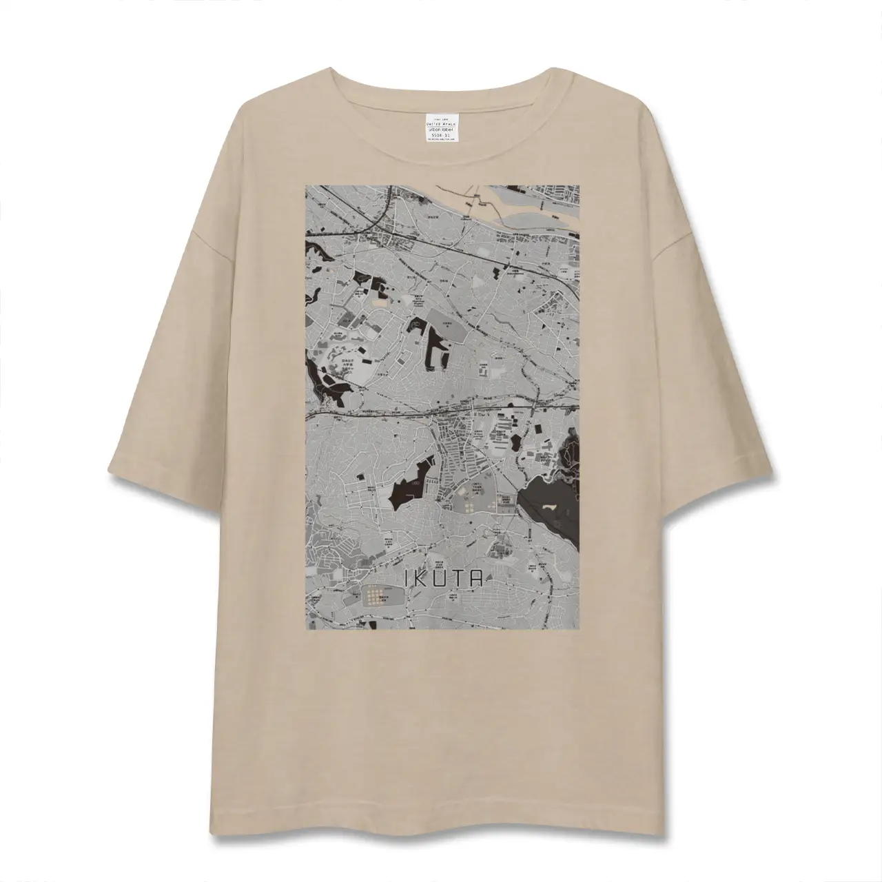 【生田（神奈川県）】地図柄ビッグシルエットTシャツ