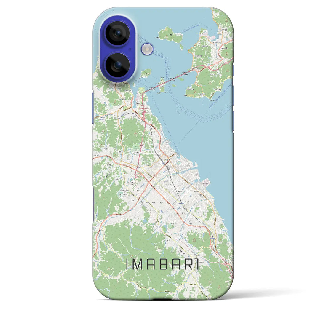 【今治2（愛媛県）】地図柄iPhoneケース（バックカバータイプ）ナチュラル・iPhone 16 Pro Max 用