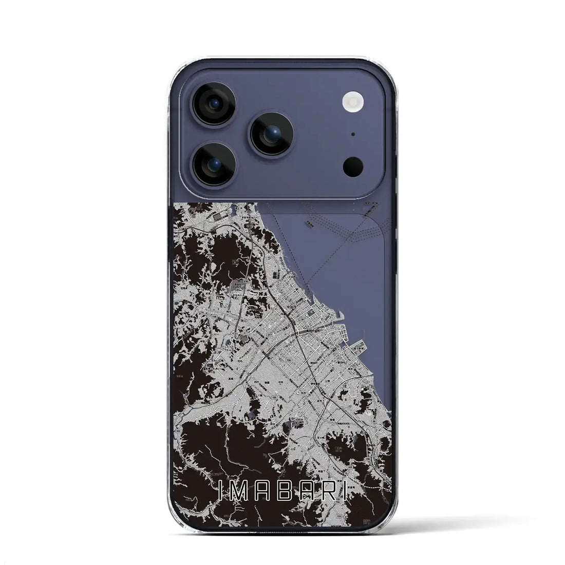 【今治2（愛媛県）】地図柄iPhoneケース（クリアタイプ）モノトーン・iPhone 17 Pro Max 用