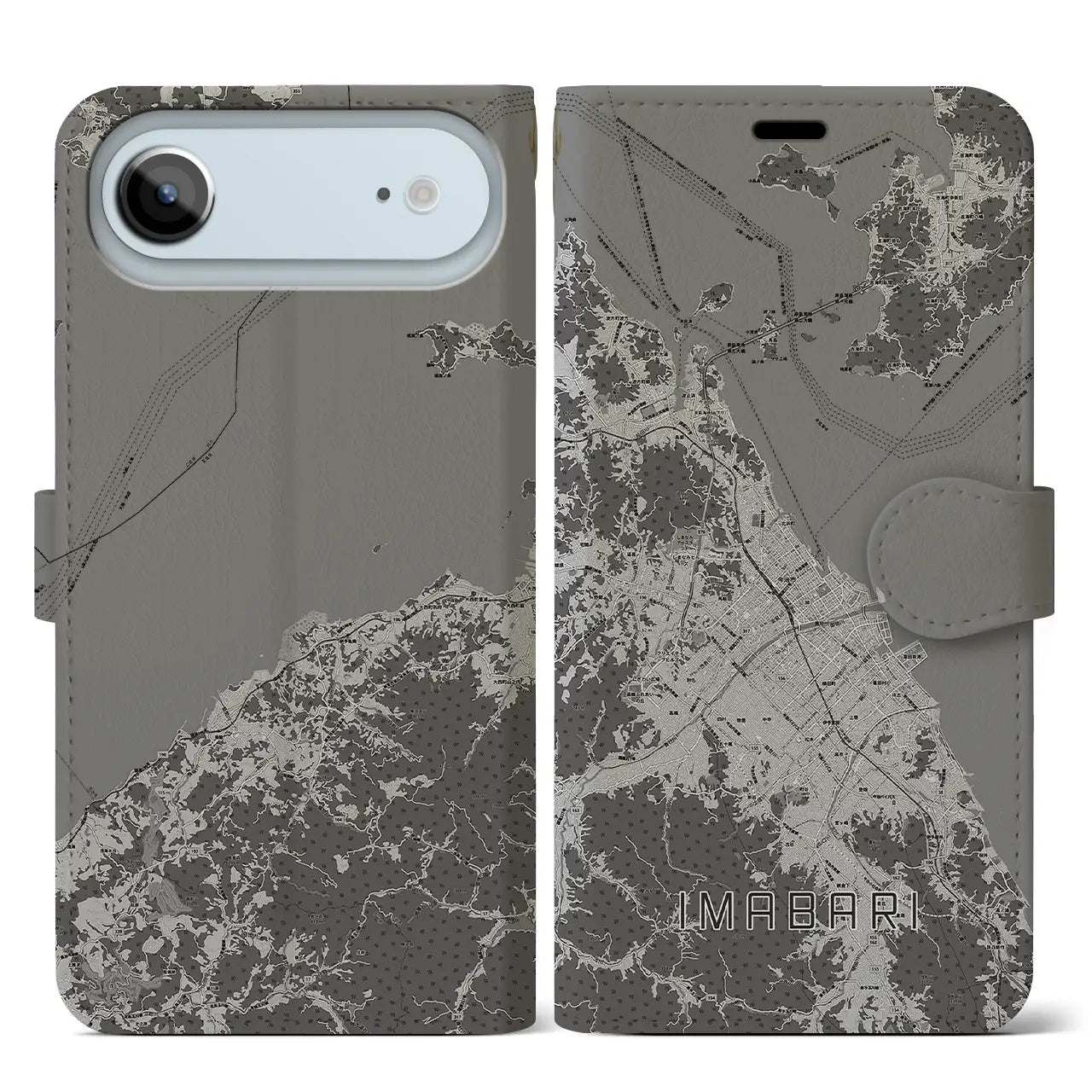 【今治2（愛媛県）】地図柄iPhoneケース（手帳タイプ）