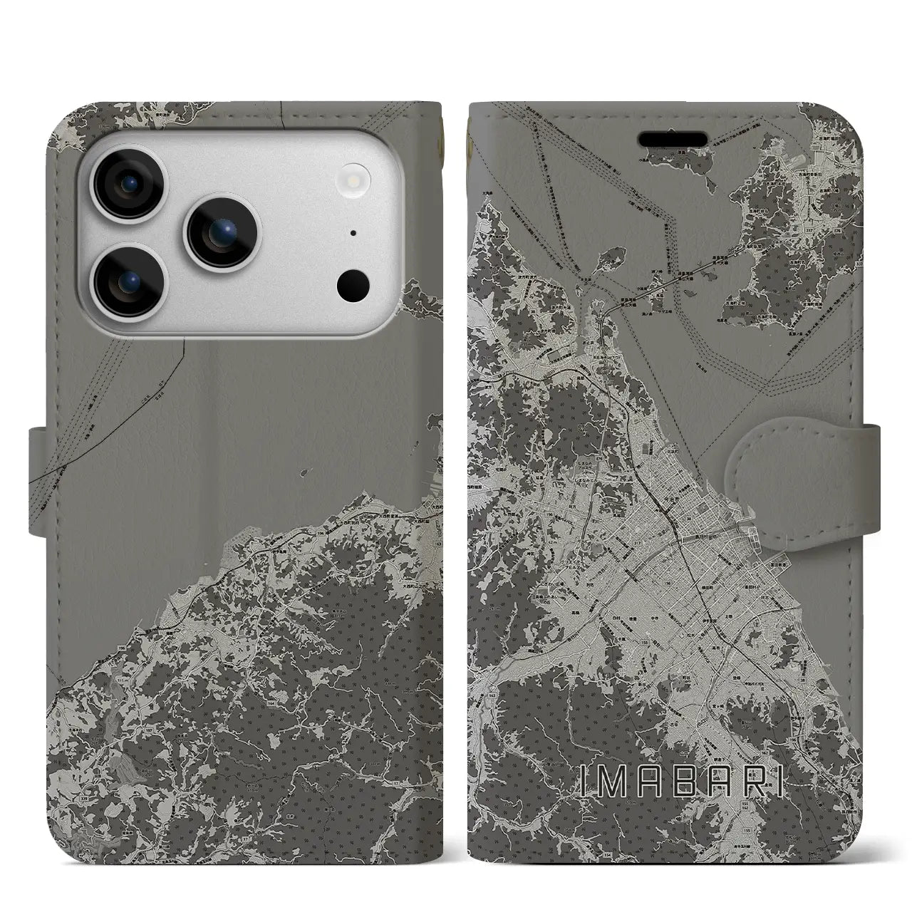 【今治2（愛媛県）】地図柄iPhoneケース（手帳タイプ）