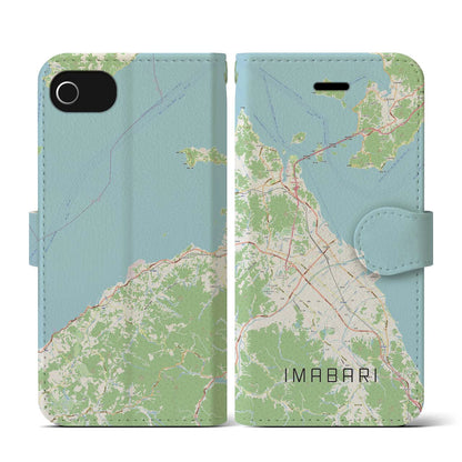 【今治2（愛媛県）】地図柄iPhoneケース（手帳タイプ）ナチュラル・iPhone SE（第3 / 第2世代） / 8 / 7 / 6s / 6 用