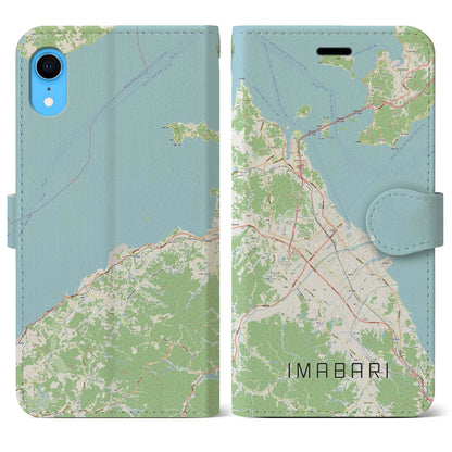 【今治2（愛媛県）】地図柄iPhoneケース（手帳タイプ）ナチュラル・iPhone XR 用