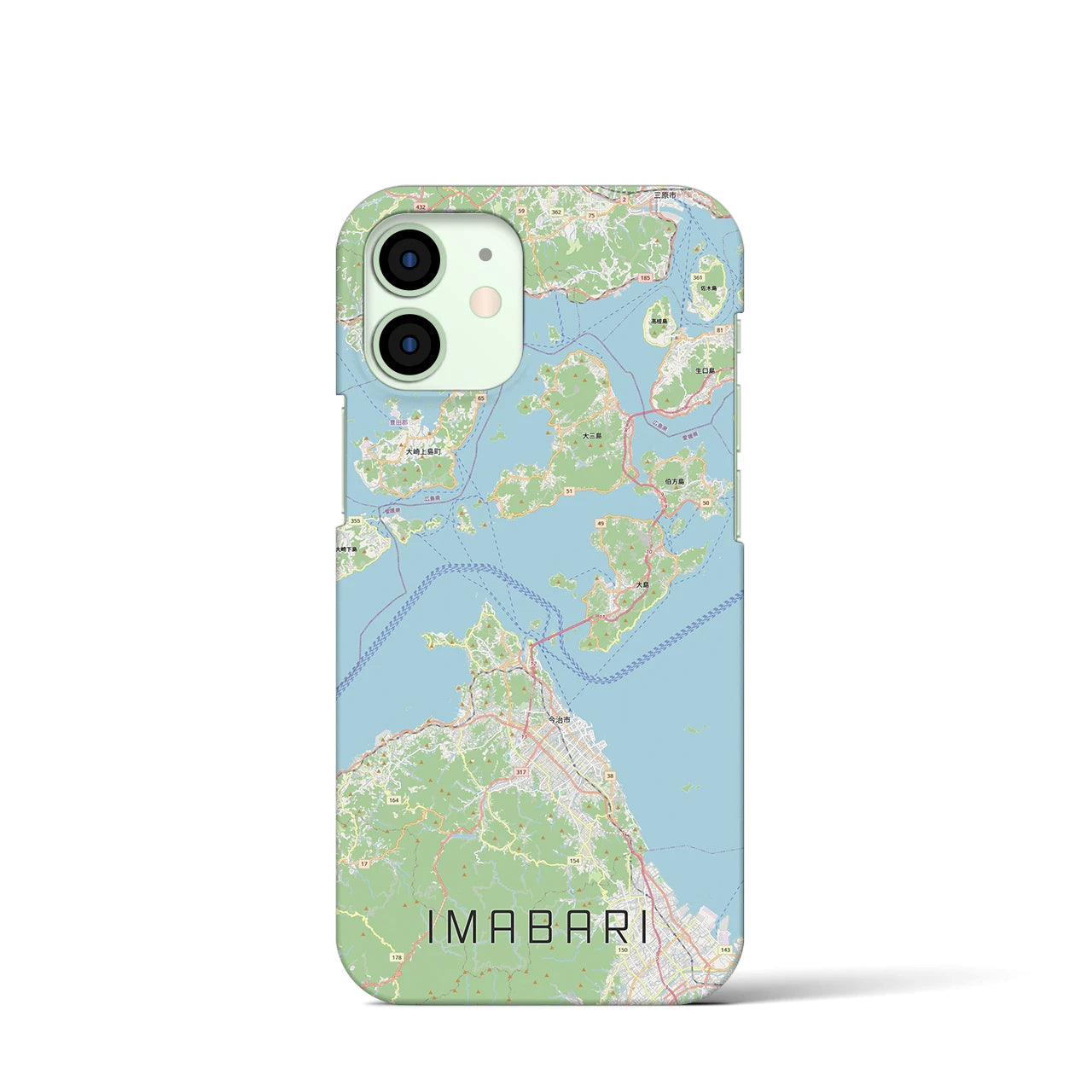 【今治3（愛媛県）】地図柄iPhoneケース（バックカバータイプ）
