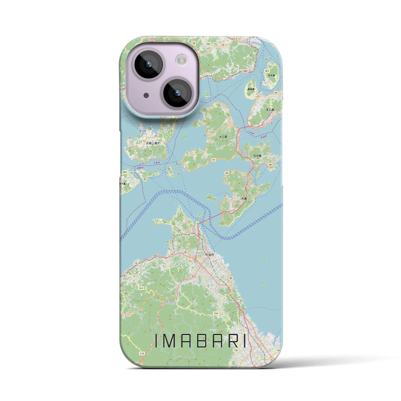 【今治3（愛媛県）】地図柄iPhoneケース（バックカバータイプ）
