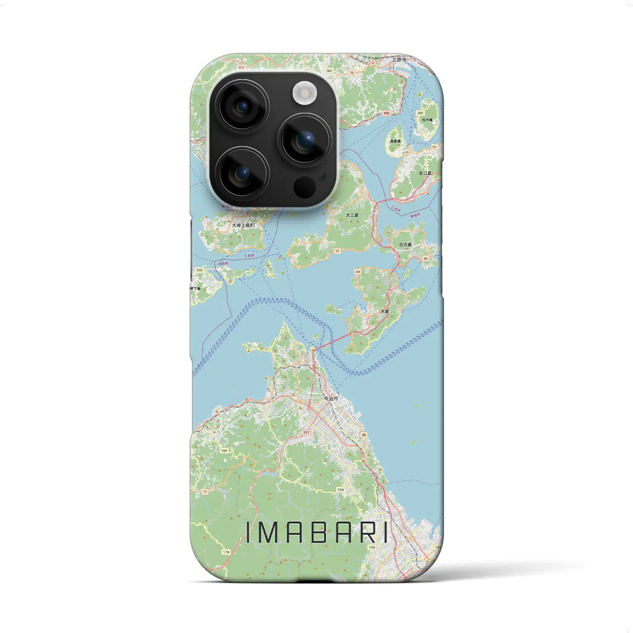【今治3（愛媛県）】地図柄iPhoneケース（バックカバータイプ）