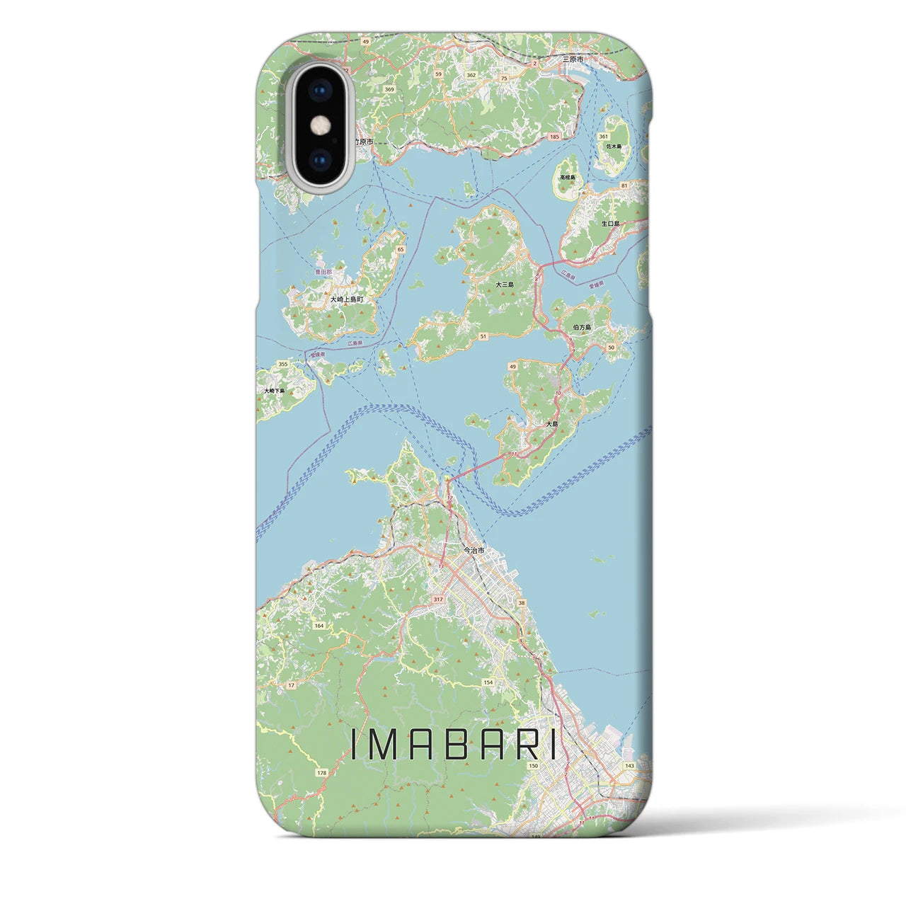 【今治3（愛媛県）】地図柄iPhoneケース（バックカバータイプ）