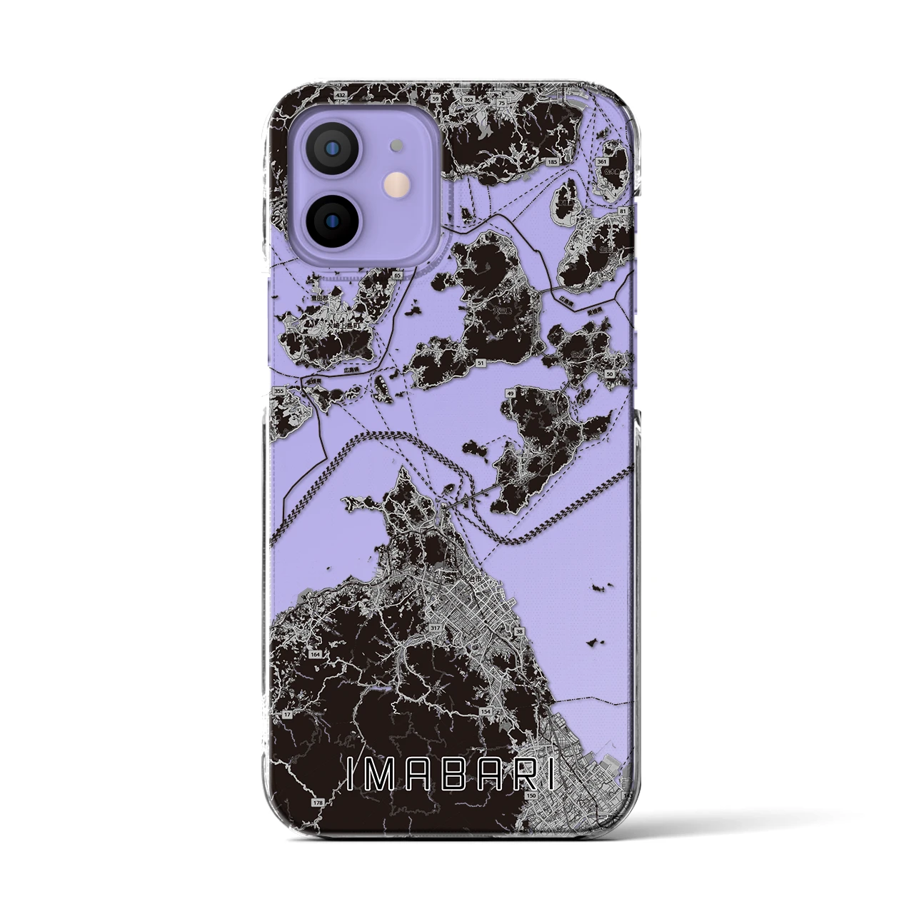 【今治3（愛媛県）】地図柄iPhoneケース（クリアタイプ）
