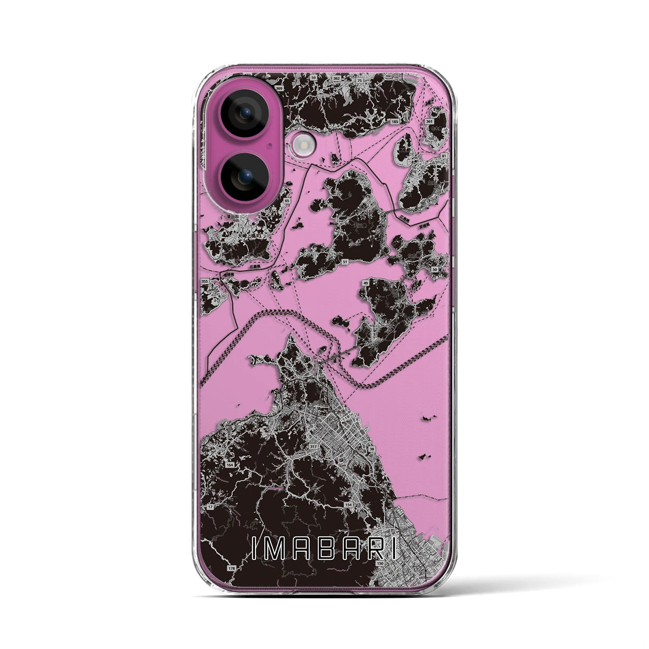 【今治3（愛媛県）】地図柄iPhoneケース（クリアタイプ）