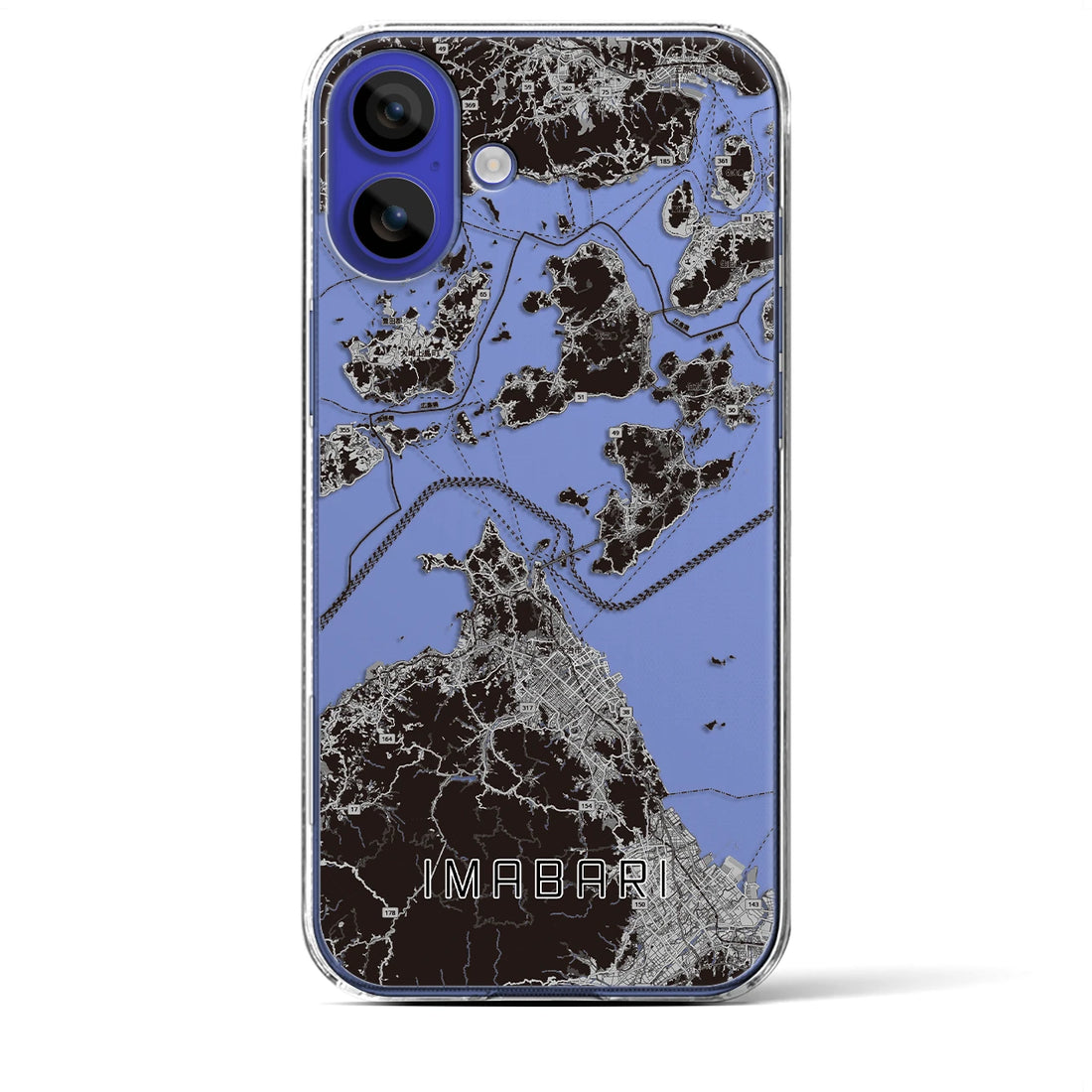 【今治3（愛媛県）】地図柄iPhoneケース（クリアタイプ）モノトーン・iPhone 16 Pro Max 用