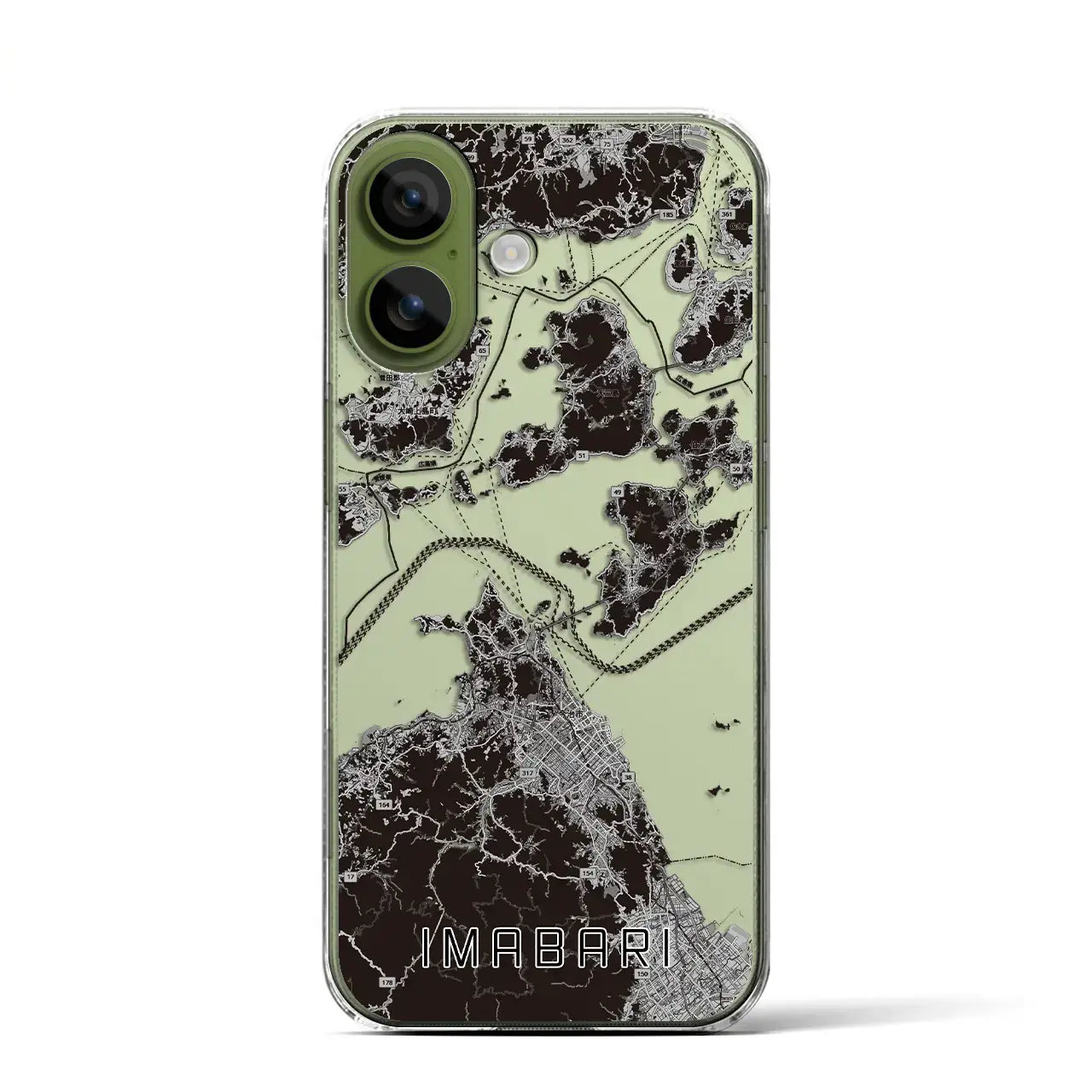 【今治3（愛媛県）】地図柄iPhoneケース（クリアタイプ）