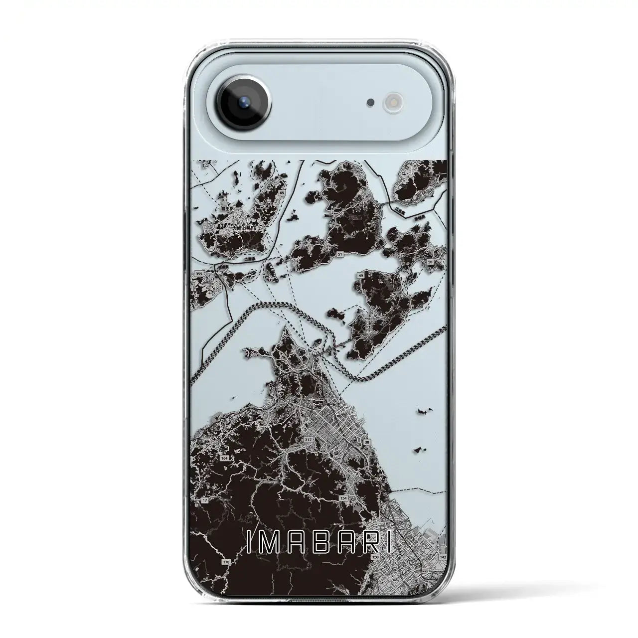 【今治3（愛媛県）】地図柄iPhoneケース（クリアタイプ）モノトーン・iPhone 17 Pro Max 用