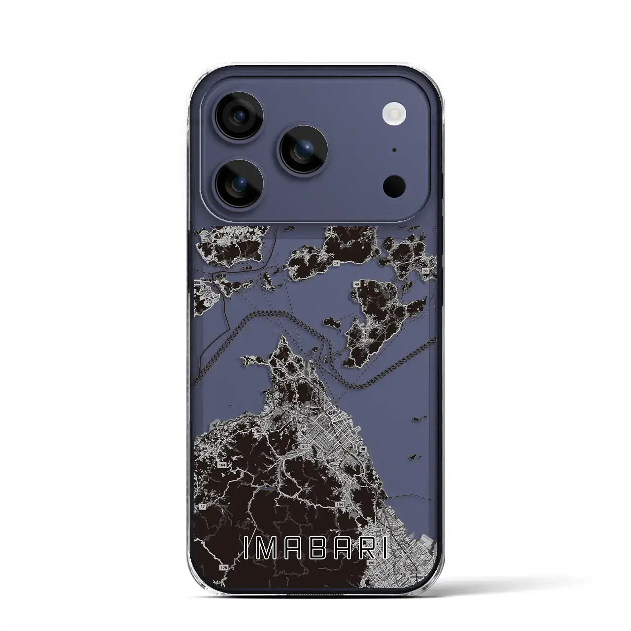 【今治3（愛媛県）】地図柄iPhoneケース（クリアタイプ）