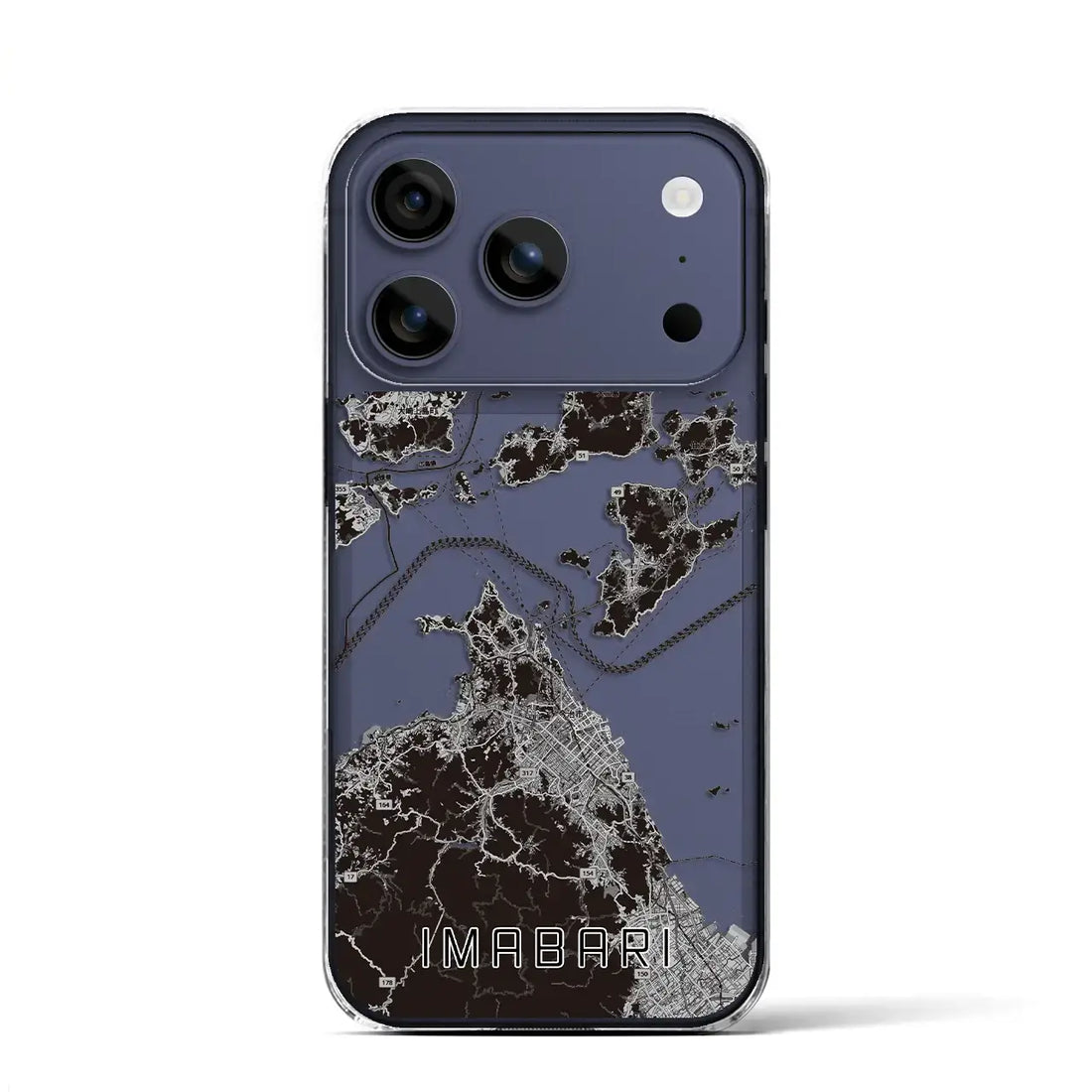 【今治3（愛媛県）】地図柄iPhoneケース（クリアタイプ）モノトーン・iPhone 17 Pro Max 用